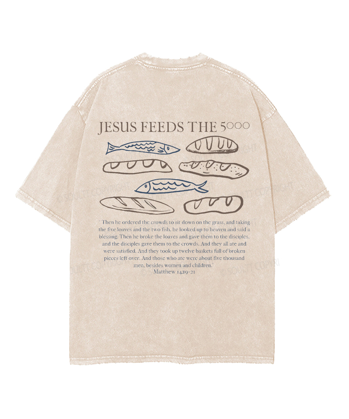 Jesus Feeds 5000 Double Sided Washed Christian T-Shirts, Hoodie, Sweatshirt