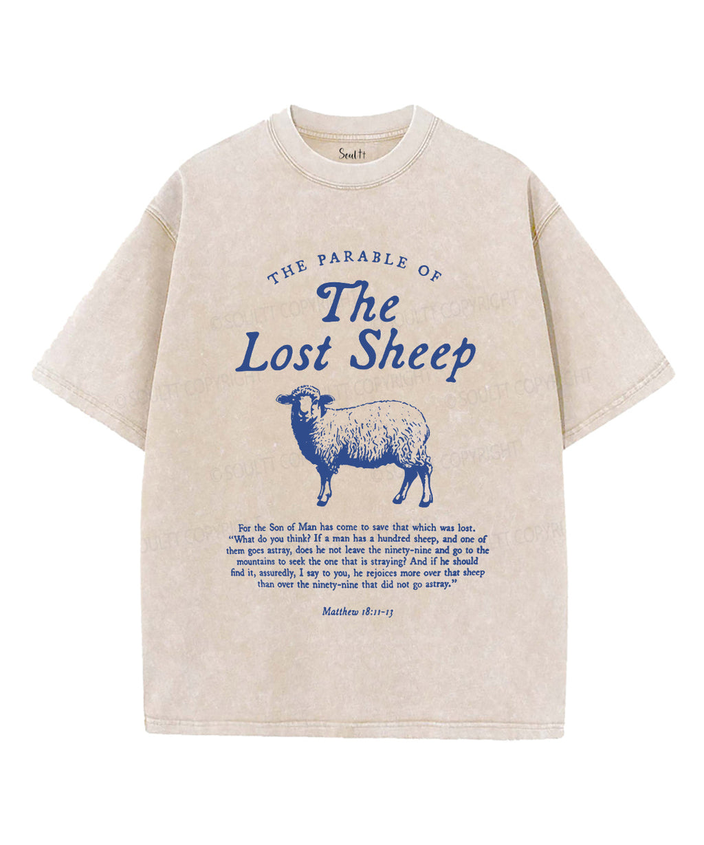 The Lost Sheep Unisex Washed Christian T-shirt Hoodie, Sweatshirt | CiraTrend.com (Image 1)