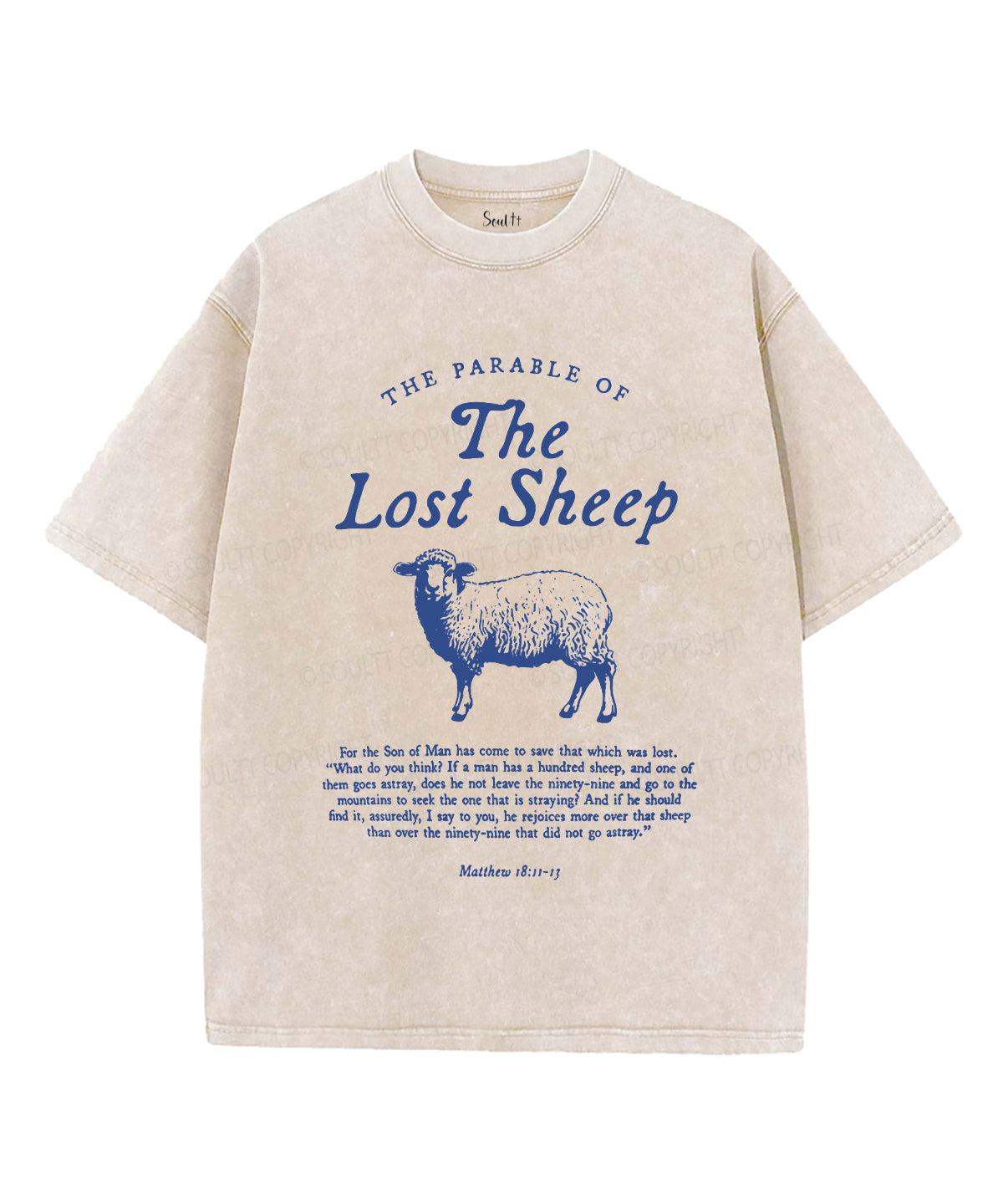 The Lost Sheep Unisex Washed Christian T-shirt Hoodie, Sweatshirt | CiraTrend.com (Image 1)