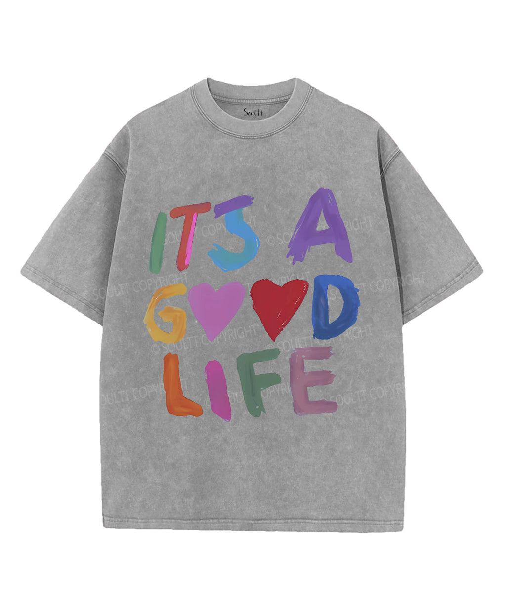 It's A Good Life Unisex Washed Christian T-shirt Hoodie, Sweatshirt | CiraTrend.com (Image 3)