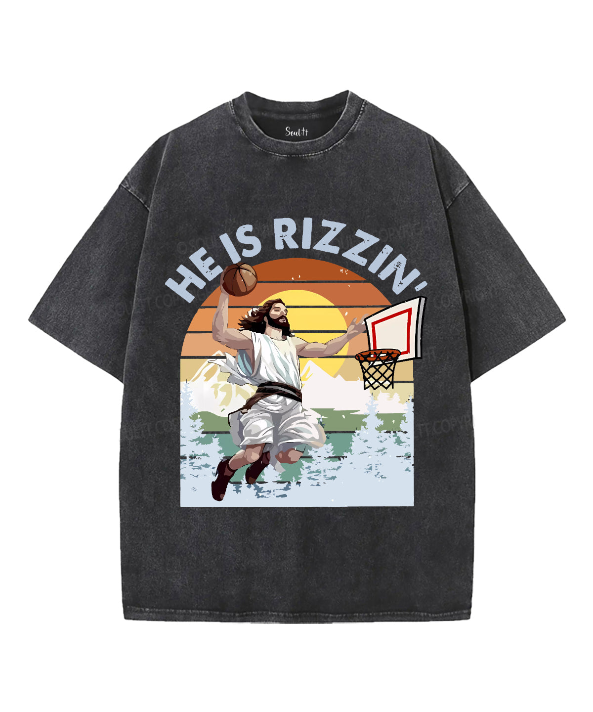 He Is Rizzin' Unisex Washed Christian T-shirt Style001 Hoodie, Sweatshirt | CiraTrend.com (Image 2)