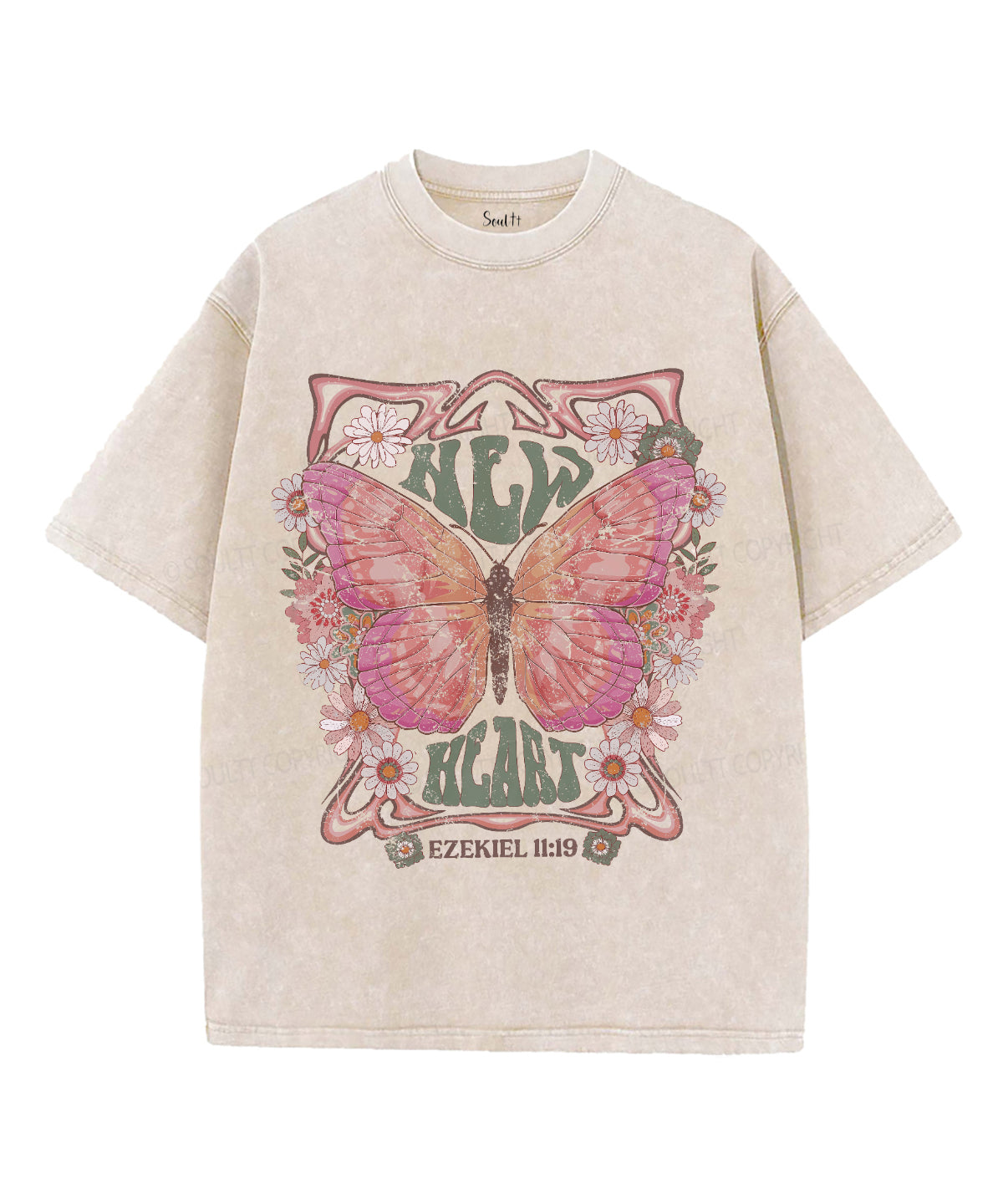 New Heart Unisex Washed Christian T-shirt Hoodie, Sweatshirt | CiraTrend.com (Image 1)