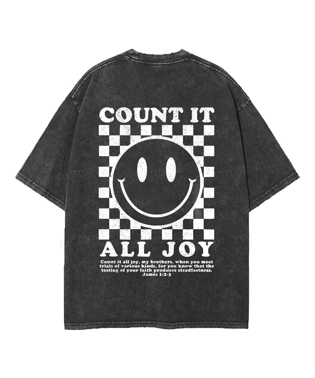 Count All Joy Double Sided Washed Christian T-Shirts, Hoodie, Sweatshirt