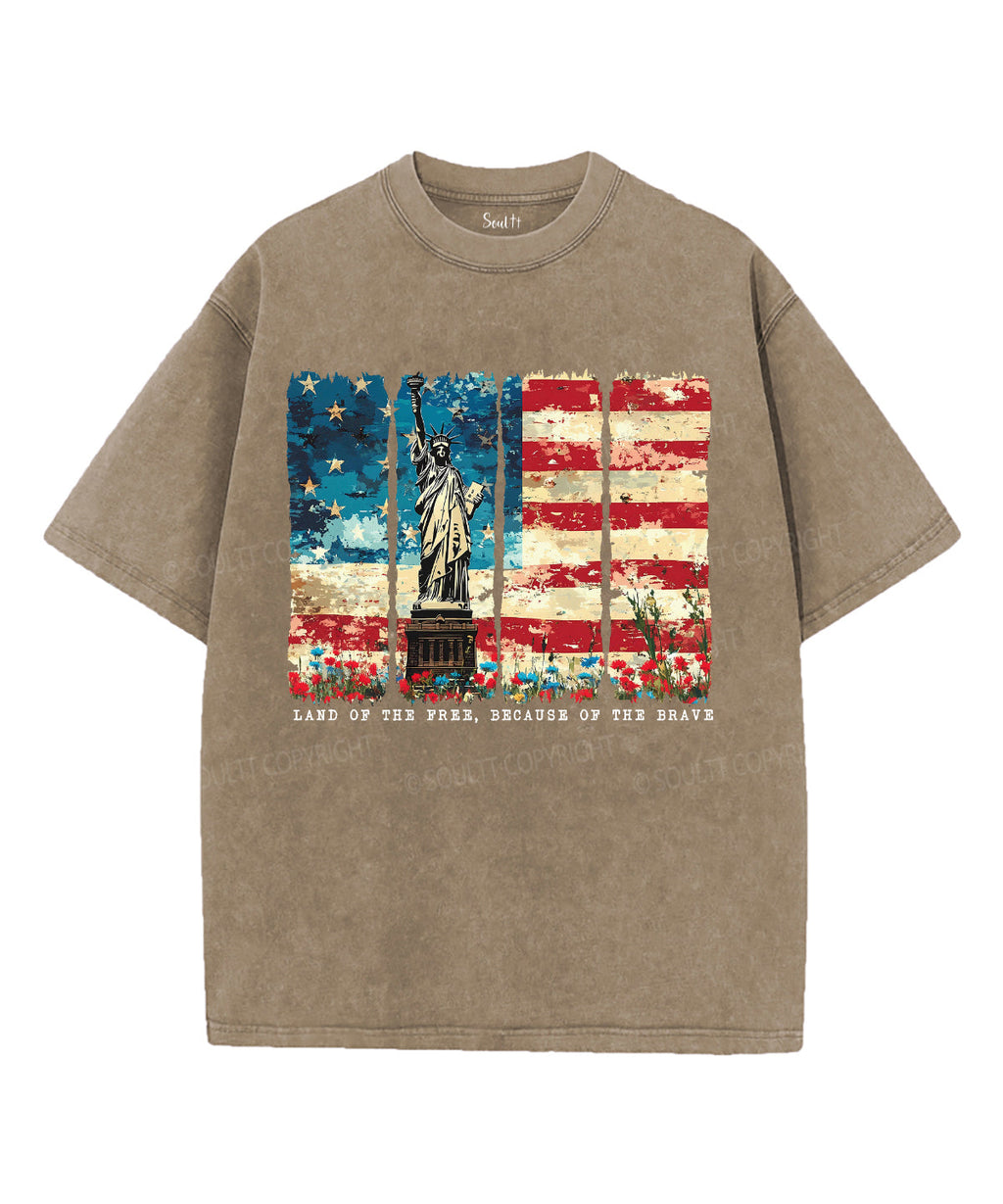 Land Of The Free Unisex Washed Christian T-shirt Style002 Hoodie, Sweatshirt | CiraTrend.com (Image 5)
