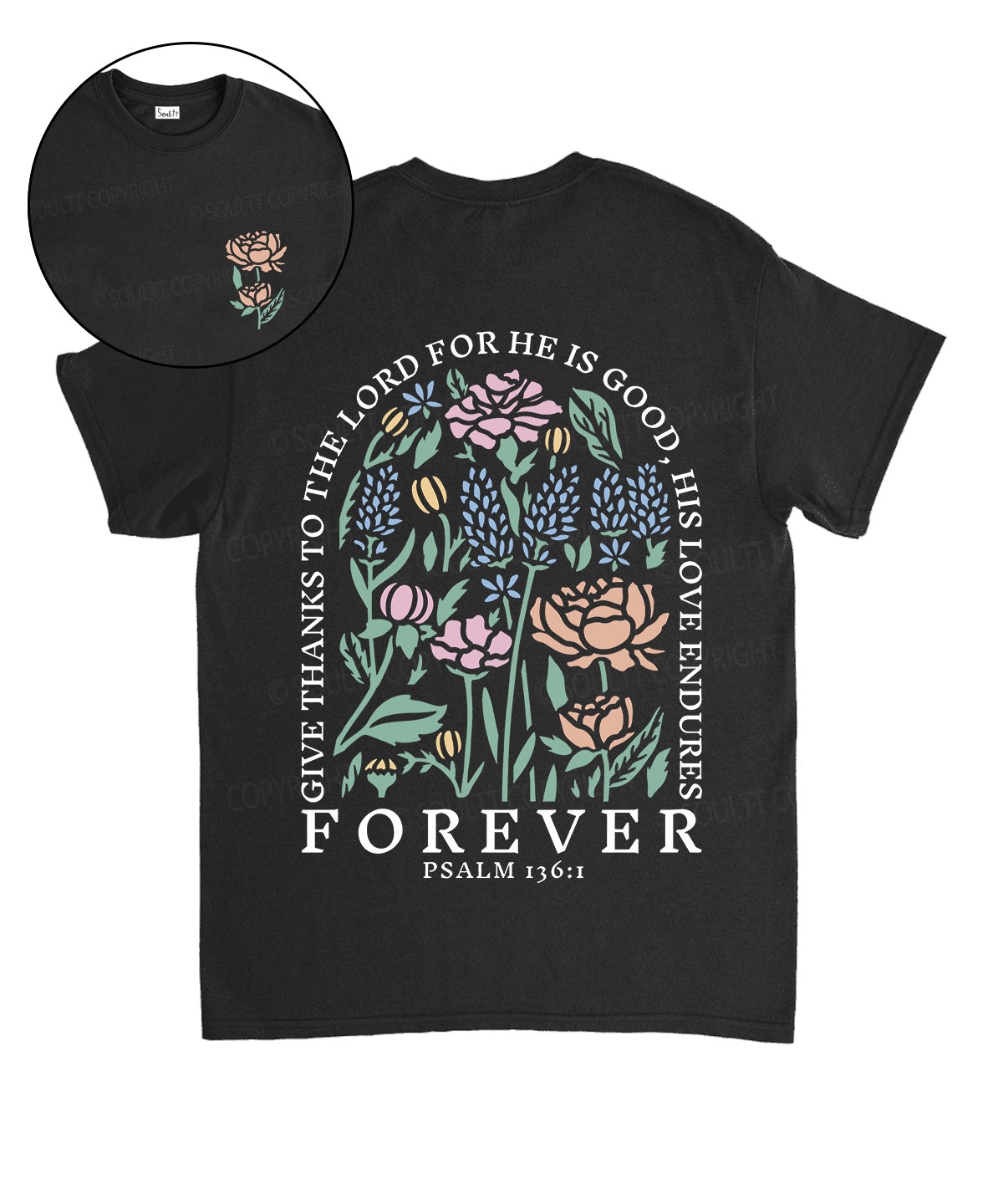His Love Endures Forever Double Sided Unisex Cotton Christian T-Shirt Hoodie, Sweatshirt | CiraTrend.com (Image 1)