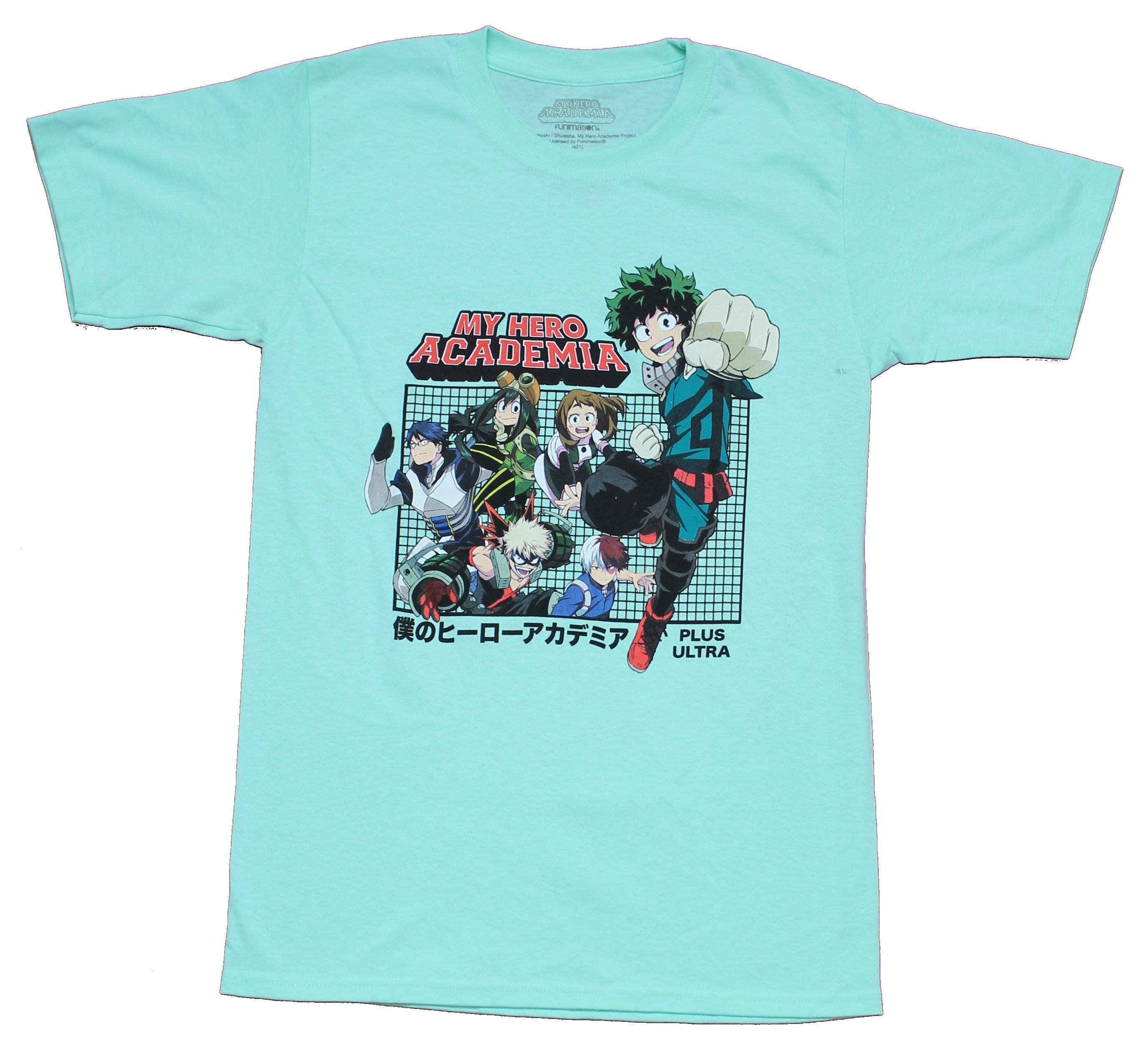 My Hero Academia Mens T-Shirt - Deku Leads Class 1A Over Grid Hoodie, Sweatshirt | CiraTrend.com