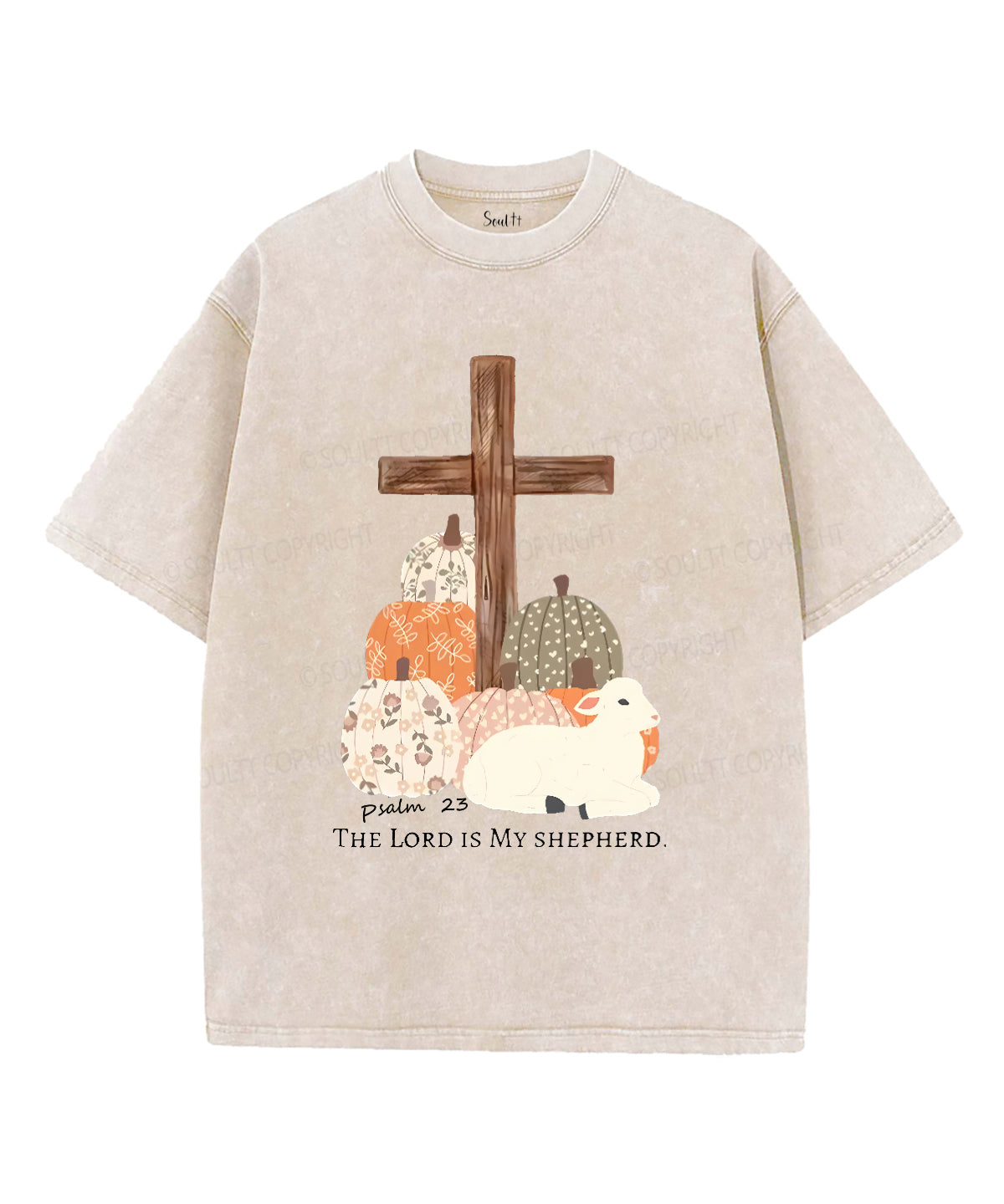 The Lord Is My Shepherd Unisex Washed Christian T-shirt Style005 Hoodie, Sweatshirt | CiraTrend.com (Image 1)