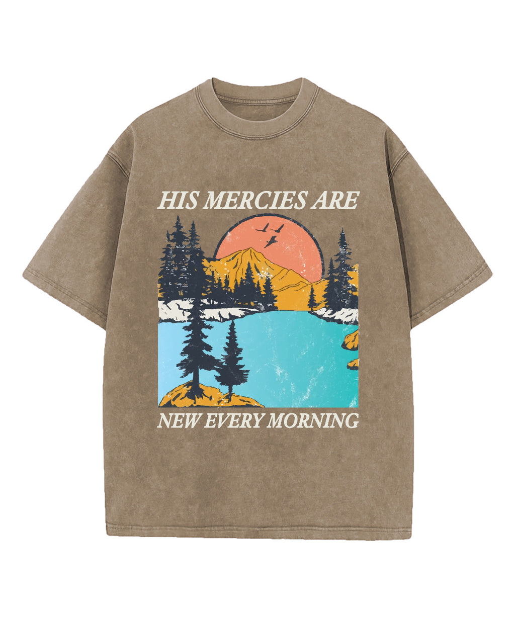 New Every Morning Washed Christian T-shirt Hoodie, Sweatshirt | CiraTrend.com (Image 5)