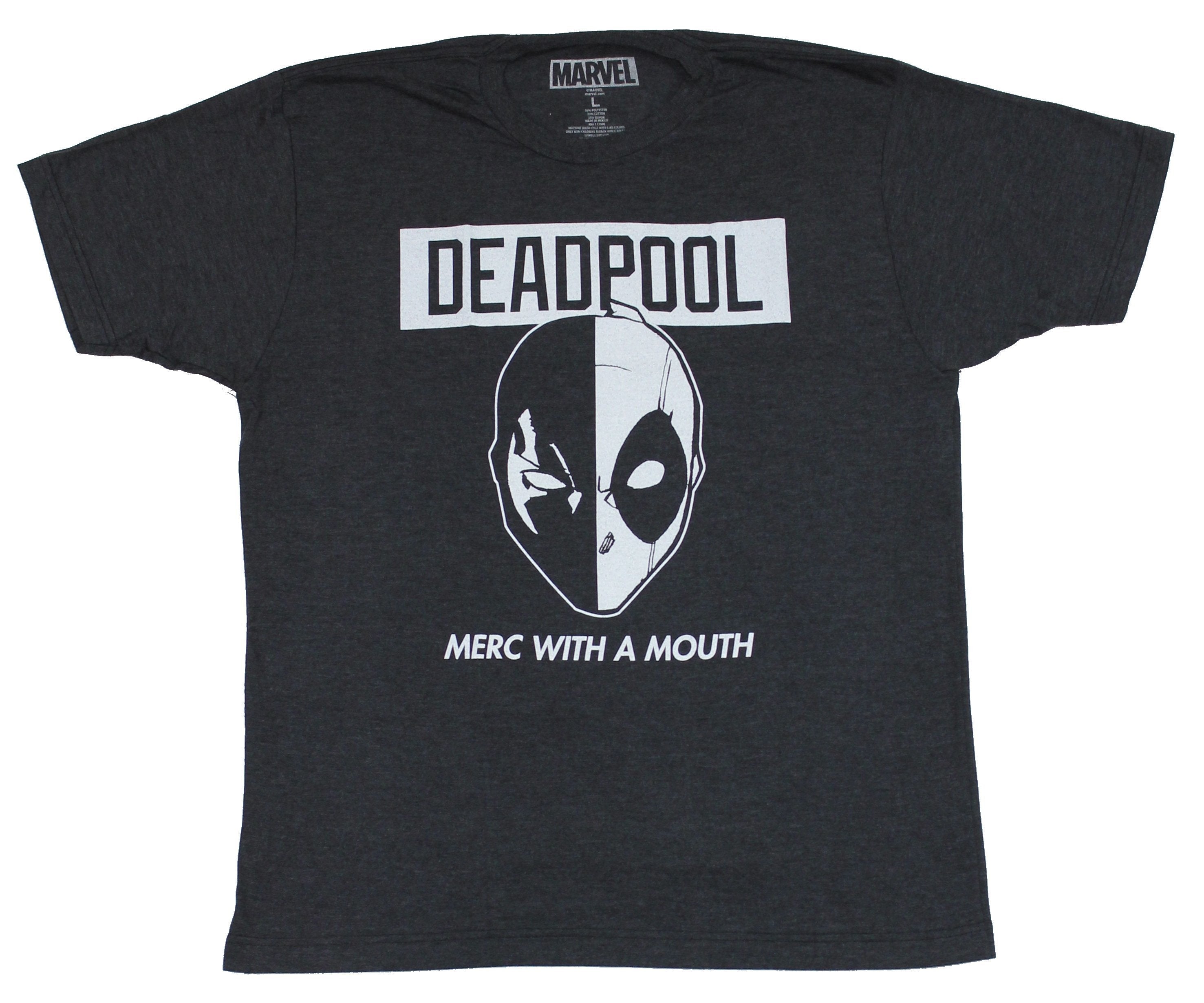 Deadpool ( Mens T-Shirt - Merc With A Mouth Two Tone Face Image Hoodie, Sweatshirt | CiraTrend.com