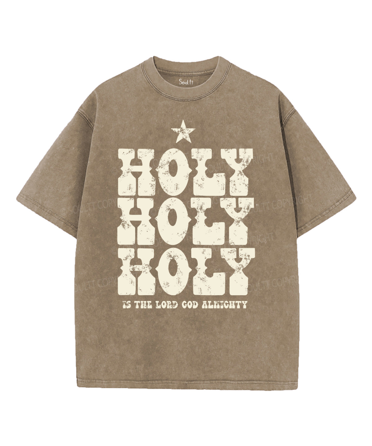 Holy Is The Lord God Almighty Washed Christian T-shirt Hoodie, Sweatshirt | CiraTrend.com (Image 1)