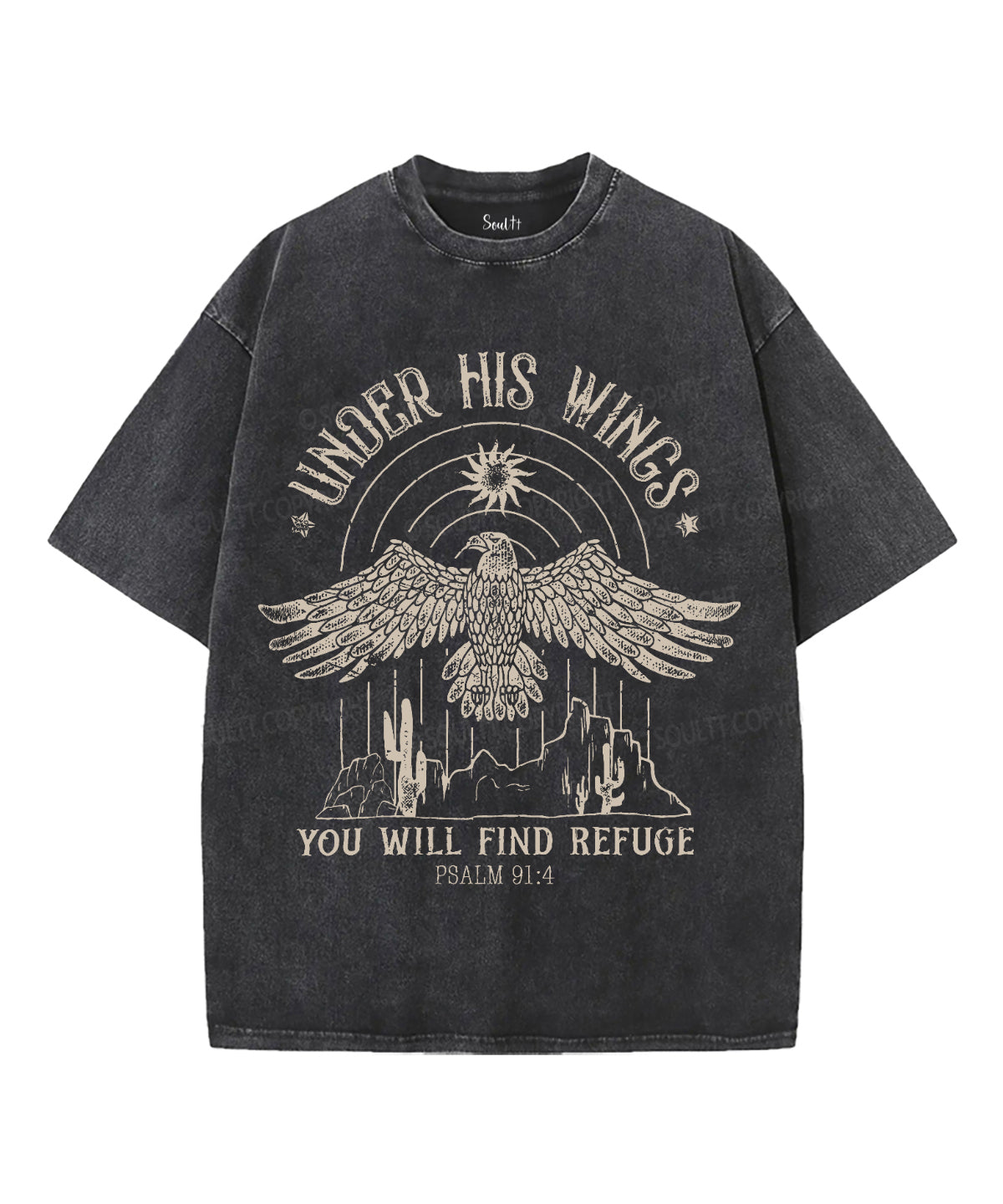 Under His Wings Unisex Washed Christian T-shirt Hoodie, Sweatshirt | CiraTrend.com (Image 2)