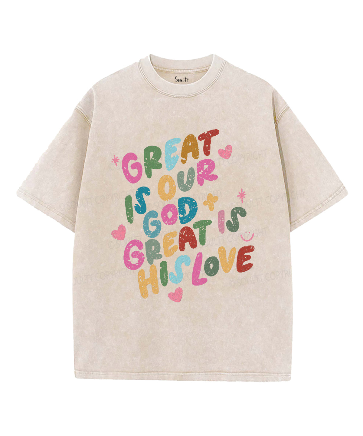Great Is Our God Great Is His Love Unisex Washed Christian T-shirt Hoodie, Sweatshirt | CiraTrend.com (Image 1)