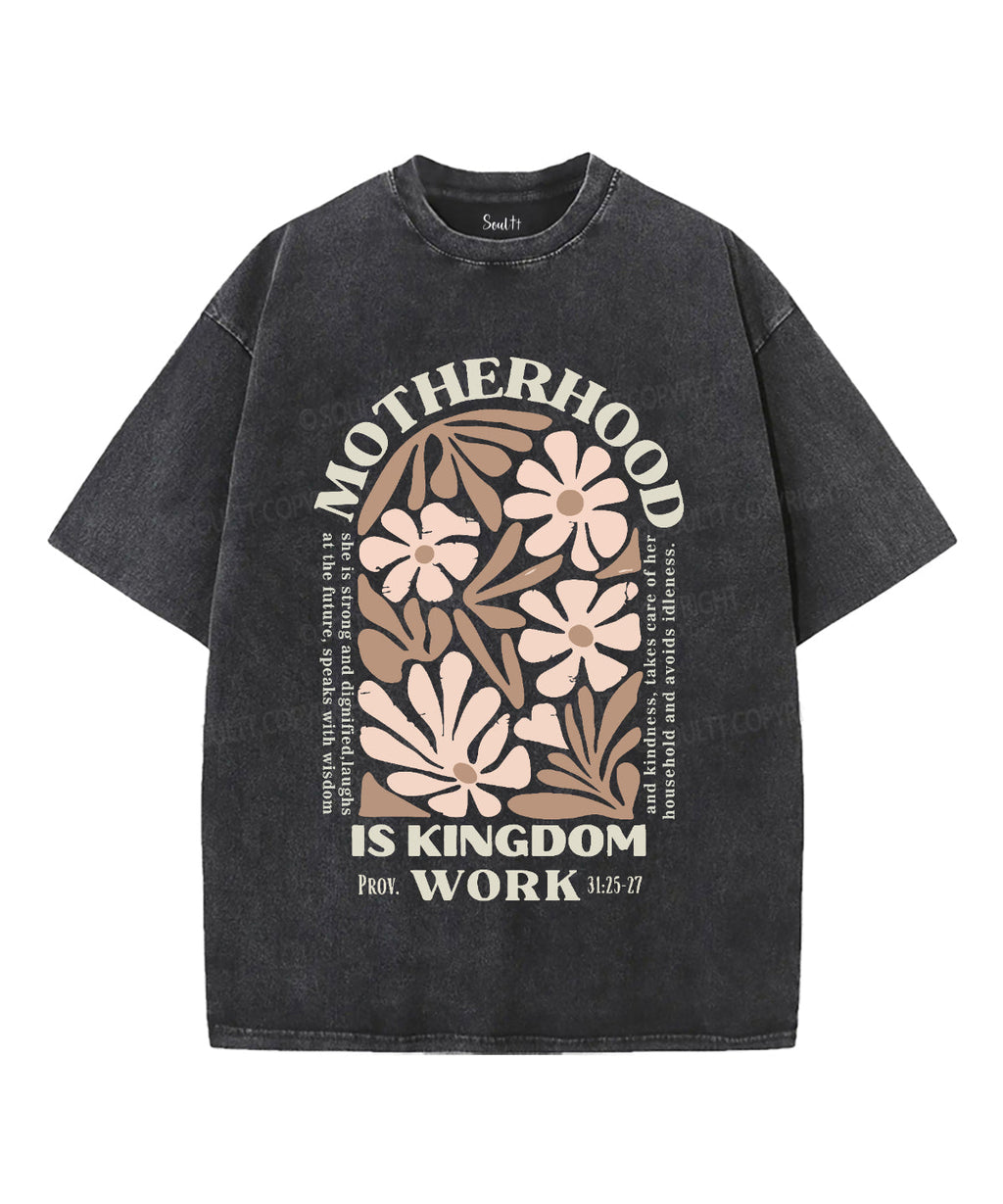 Motherhood Is Kingdom Work Unisex Washed Christian T-shirt Style002 Hoodie, Sweatshirt | CiraTrend.com (Image 1)
