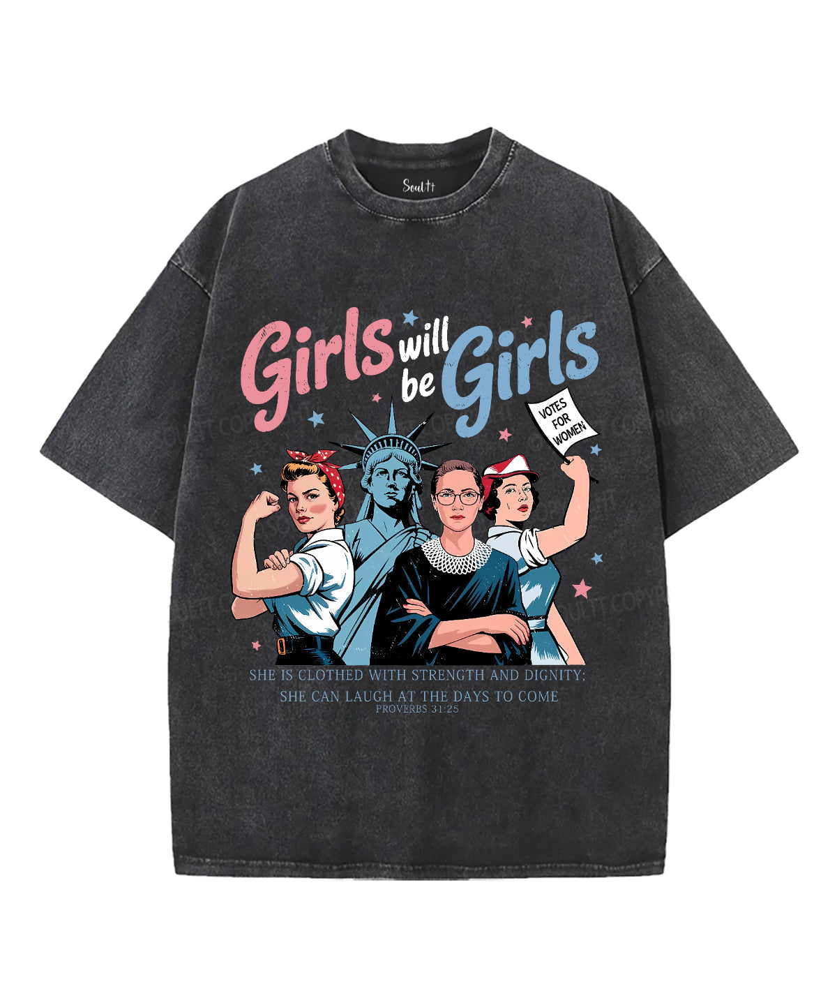 Girls Will Be Girls Unisex Washed Christian T-shirt Hoodie, Sweatshirt | CiraTrend.com (Image 2)