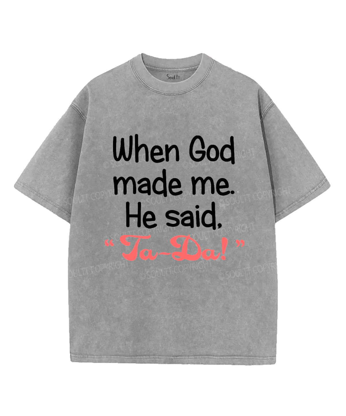 When God Made Me Unisex Washed Christian T-shirt Hoodie, Sweatshirt | CiraTrend.com (Image 3)