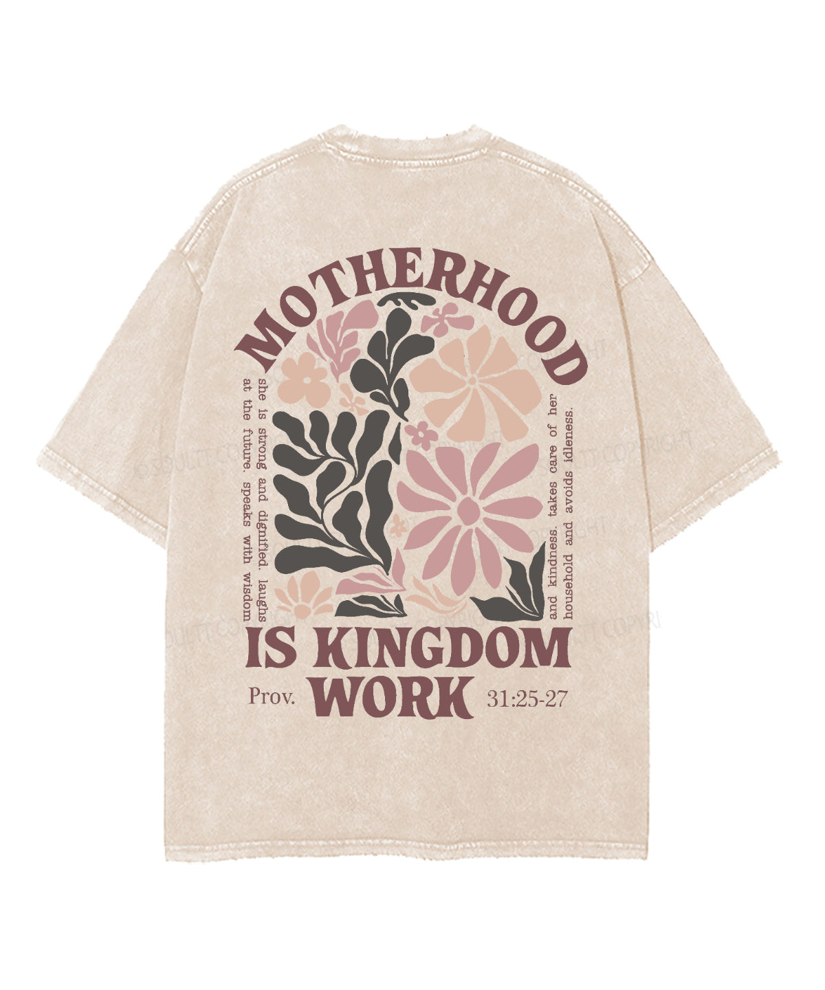 Motherhood Is Kingdom Work Double Sided Unisex Washed Christian T-shirt Style004 Hoodie, Sweatshirt | CiraTrend.com (Image 3)