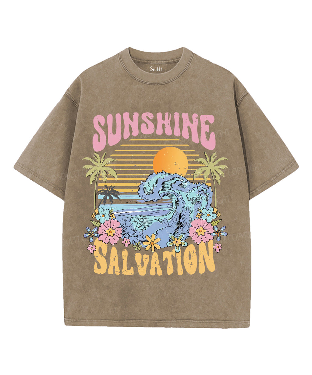 Sunshine & Salvation Unisex Washed Christian T-shirt Hoodie, Sweatshirt | CiraTrend.com (Image 5)