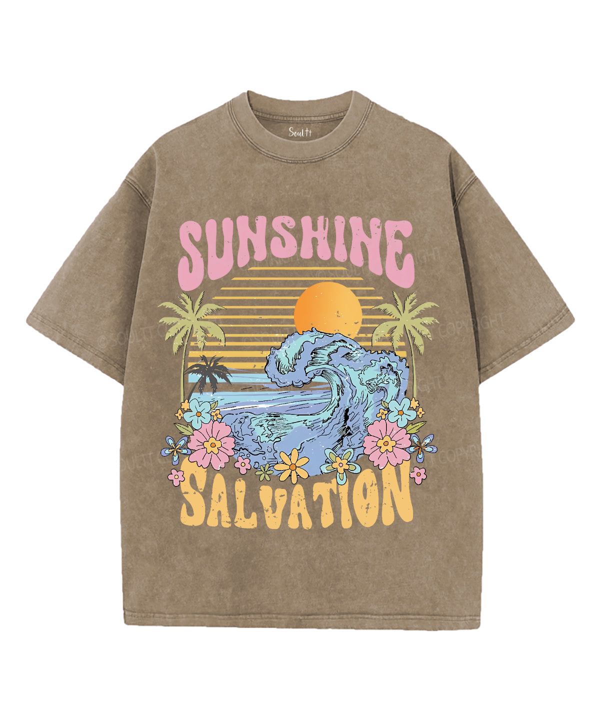 Sunshine & Salvation Unisex Washed Christian T-shirt Hoodie, Sweatshirt | CiraTrend.com (Image 5)