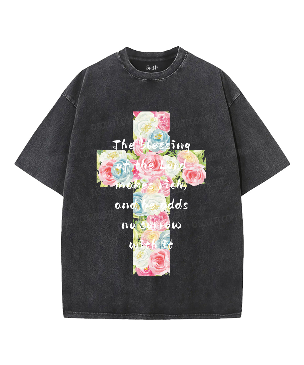 The Blessing of the Lord Makes Rich Unisex Washed Christian T-shirt Hoodie, Sweatshirt | CiraTrend.com (Image 1)