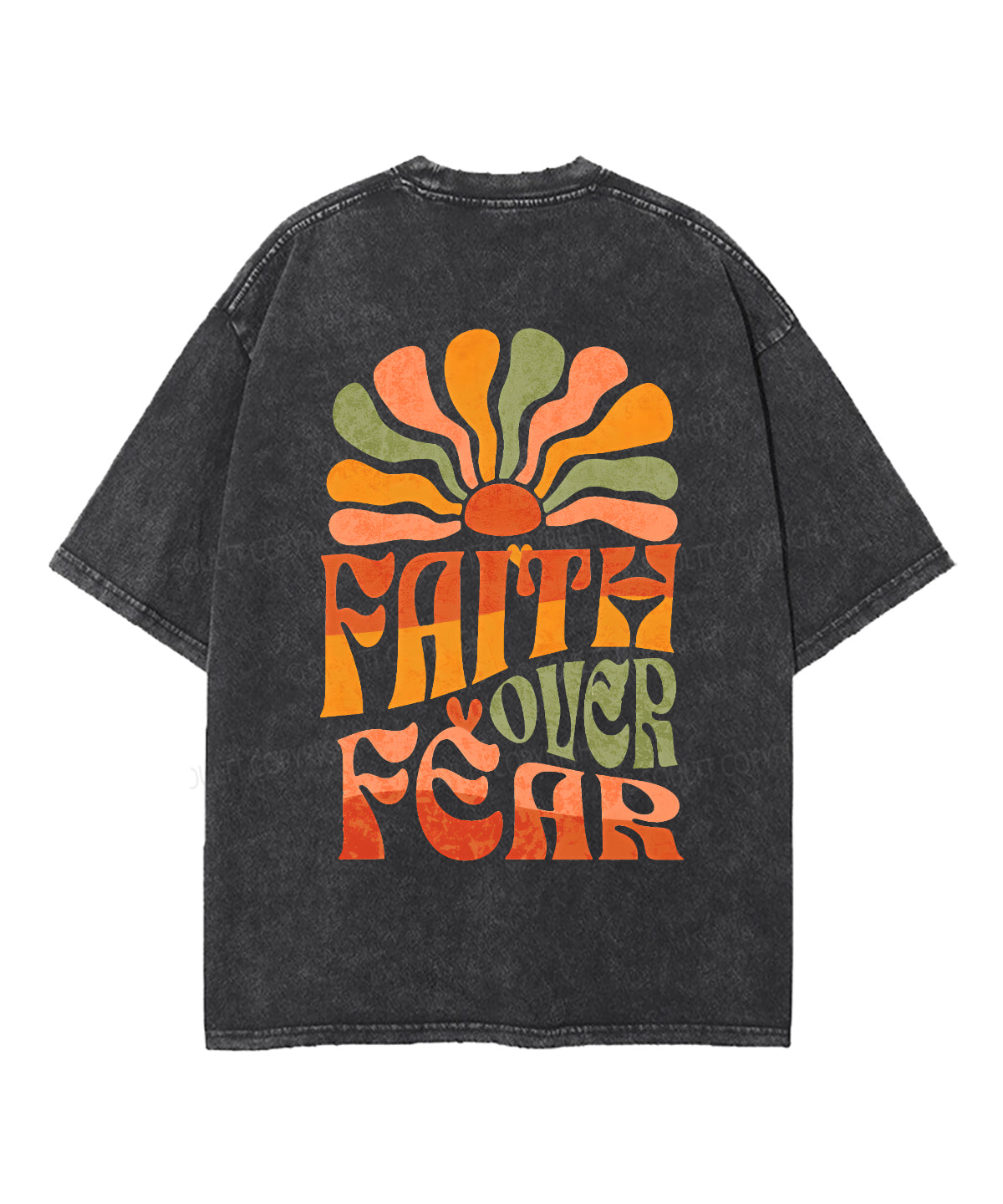Faith Over Fear Double Sided Washed Christian Style001 T-Shirts, Hoodie, Sweatshirt