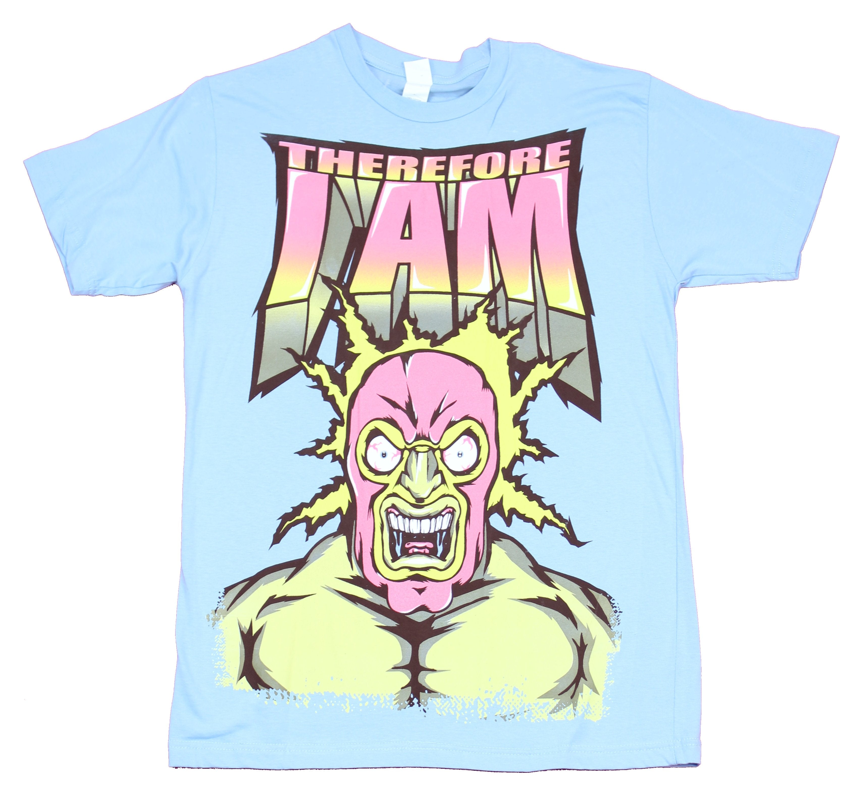 Therefore I Am Mens T-Shirt - Crazy Wrestler and Giant Logo Image Hoodie, Sweatshirt | CiraTrend.com