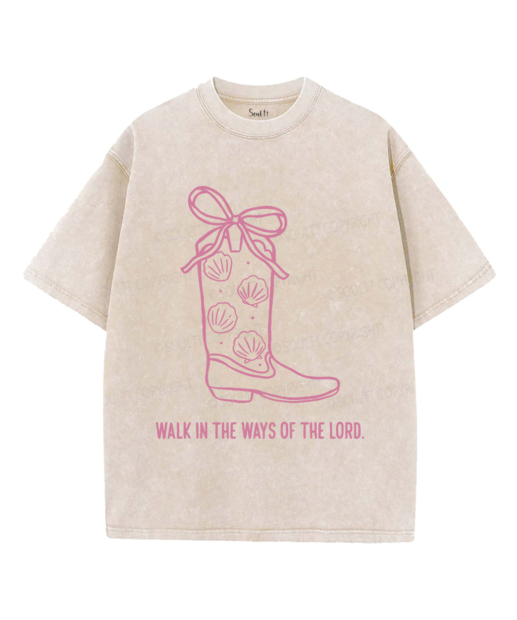 Walk In The Ways Of The Lord Unisex Washed Christian T-shirt Hoodie, Sweatshirt | CiraTrend.com (Image 1)