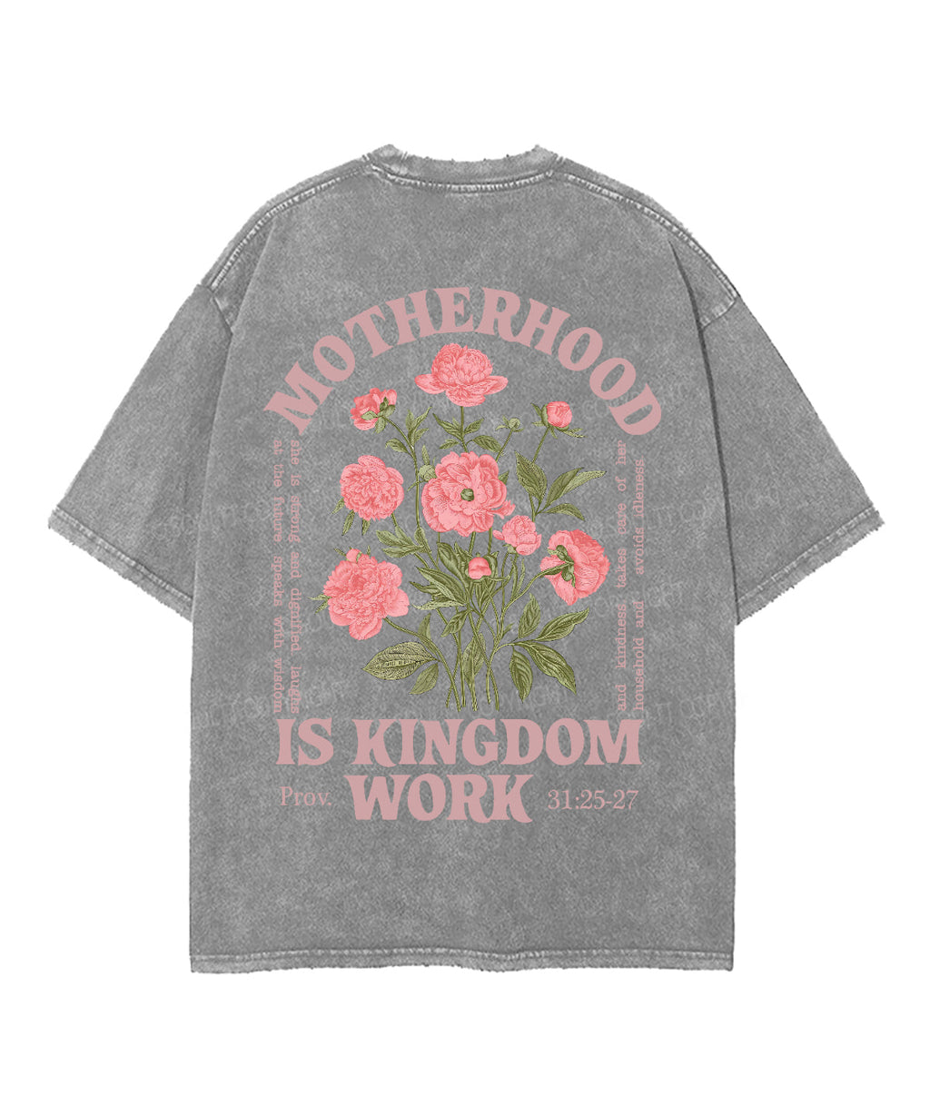 Motherhood Is Kingdom Work Double Sided Unisex Washed Christian T-shirt Style014 Hoodie, Sweatshirt | CiraTrend.com (Image 5)