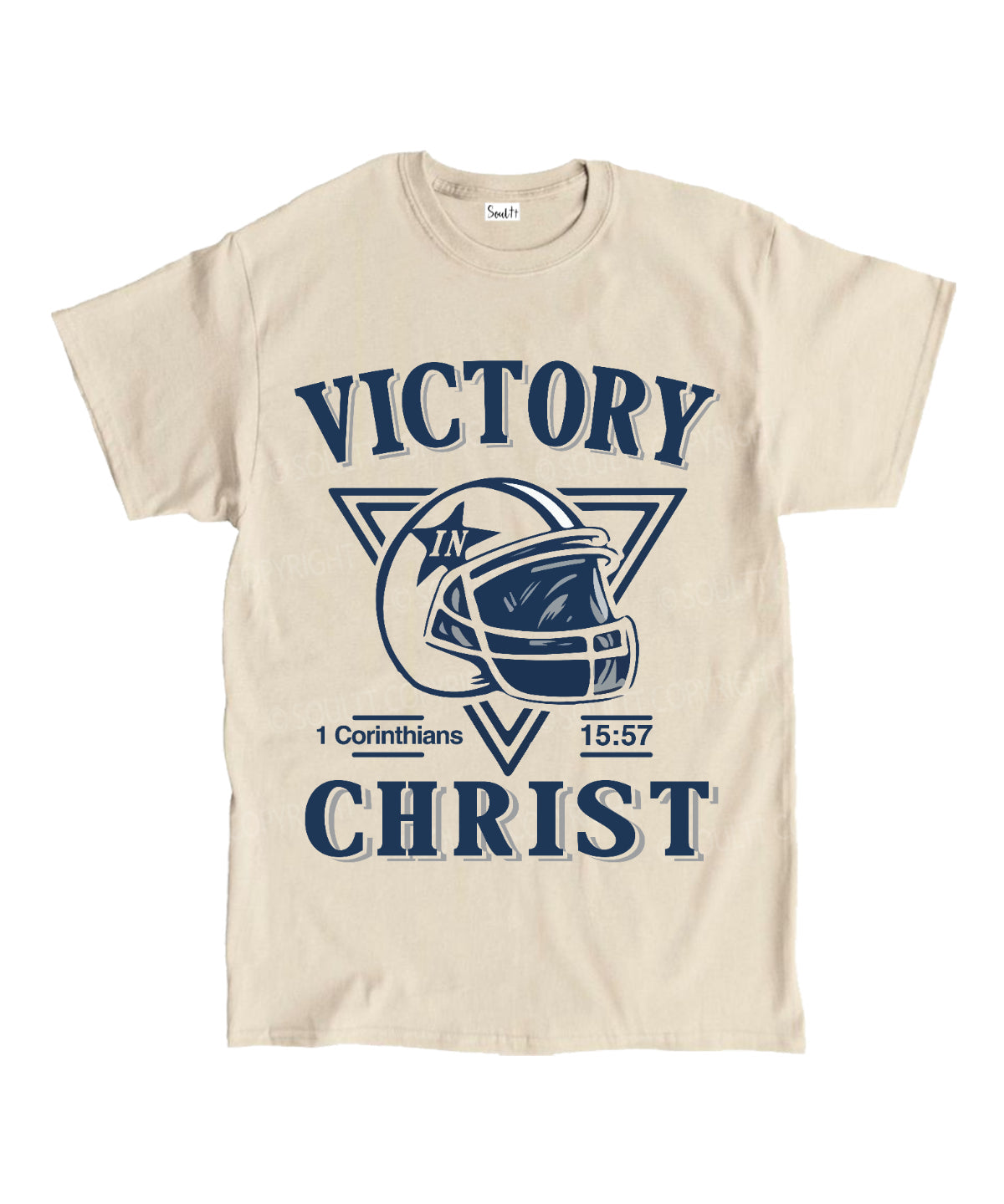 Victory In Christ Football Unisex Cotton Christian T-Shirt Hoodie, Sweatshirt | CiraTrend.com (Image 1)