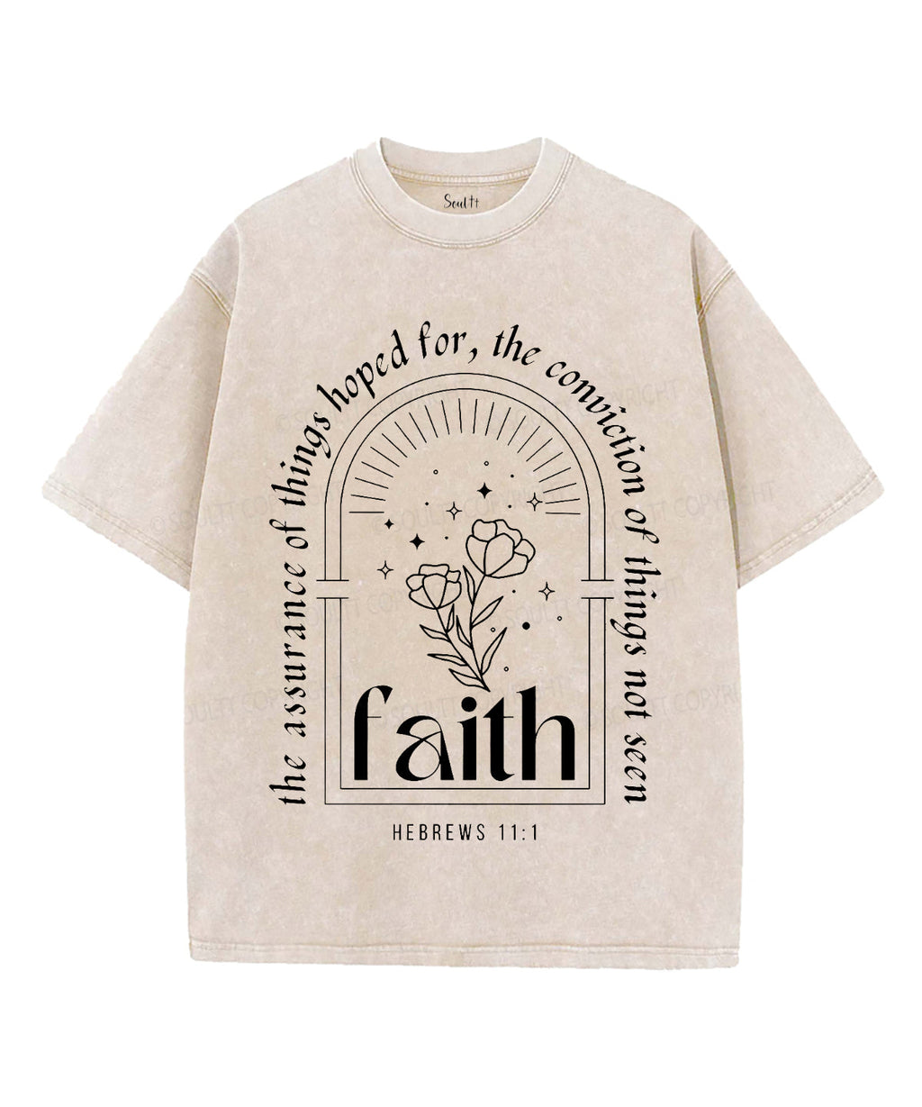 Faith Unisex Washed Christian T-shirt Hoodie, Sweatshirt | CiraTrend.com (Image 1)