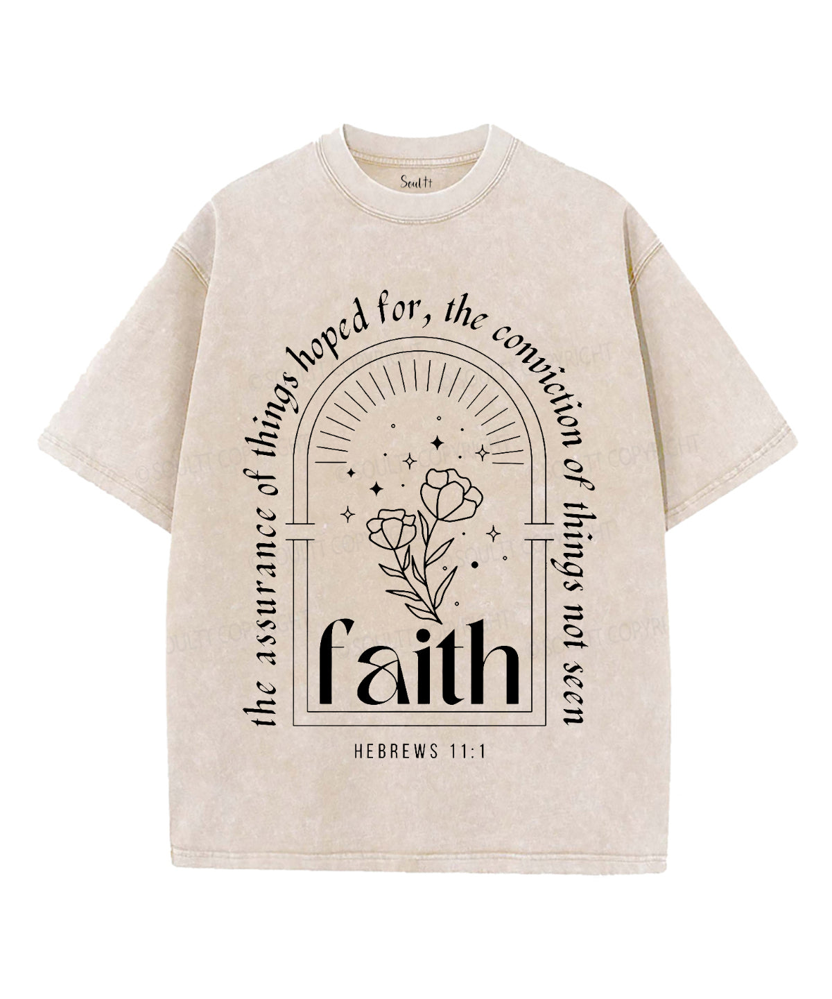 Faith Unisex Washed Christian T-shirt Hoodie, Sweatshirt | CiraTrend.com (Image 1)