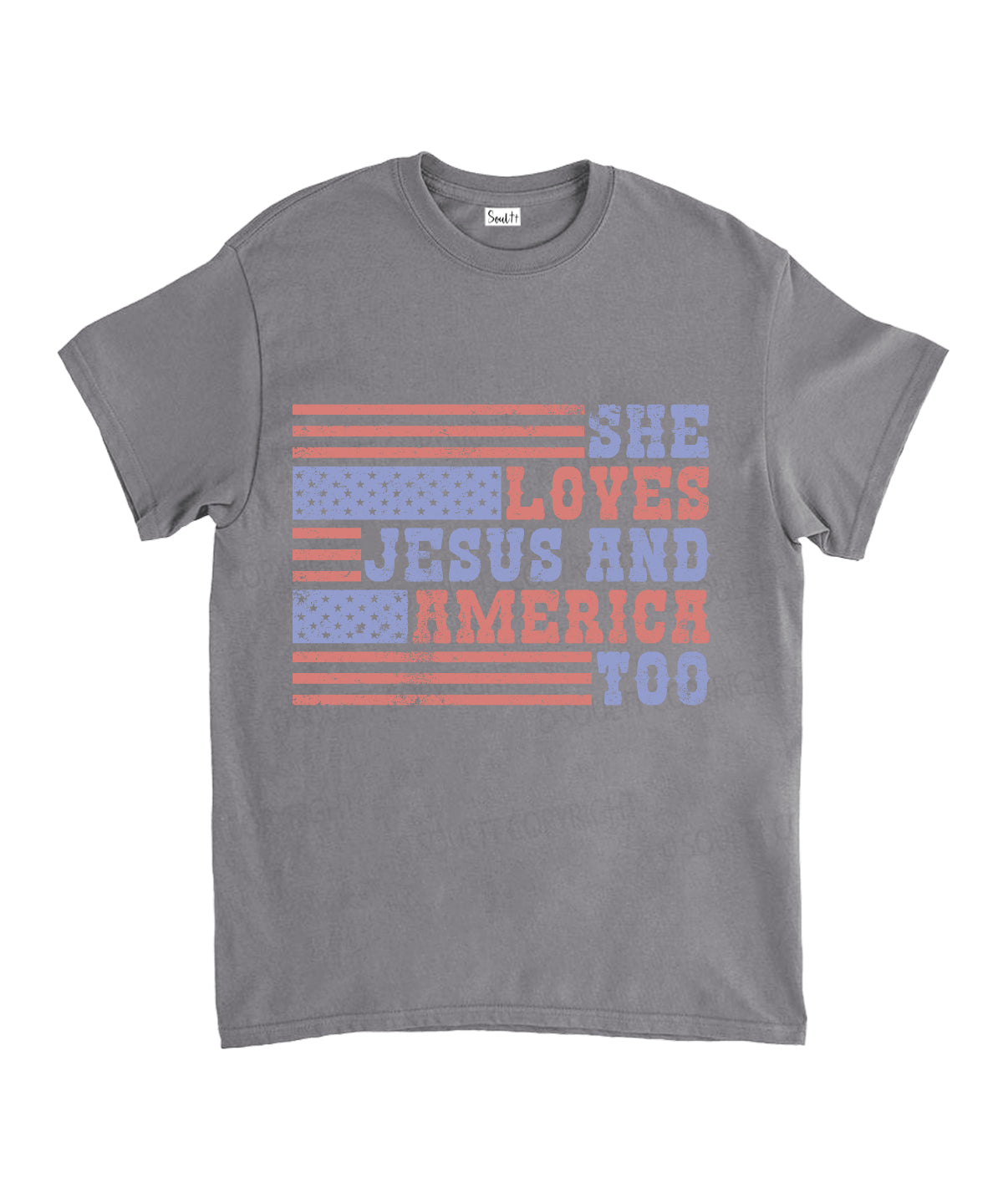 She Loves Jesus And America Unisex Cotton Christian T-Shirt Style001 Hoodie, Sweatshirt | CiraTrend.com (Image 3)
