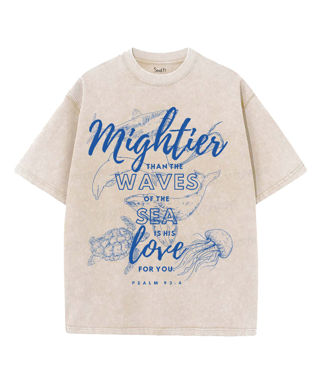 Mightier Than The Waves Unisex Washed Christian T-shirt Style002 Hoodie, Sweatshirt | CiraTrend.com (Image 4)