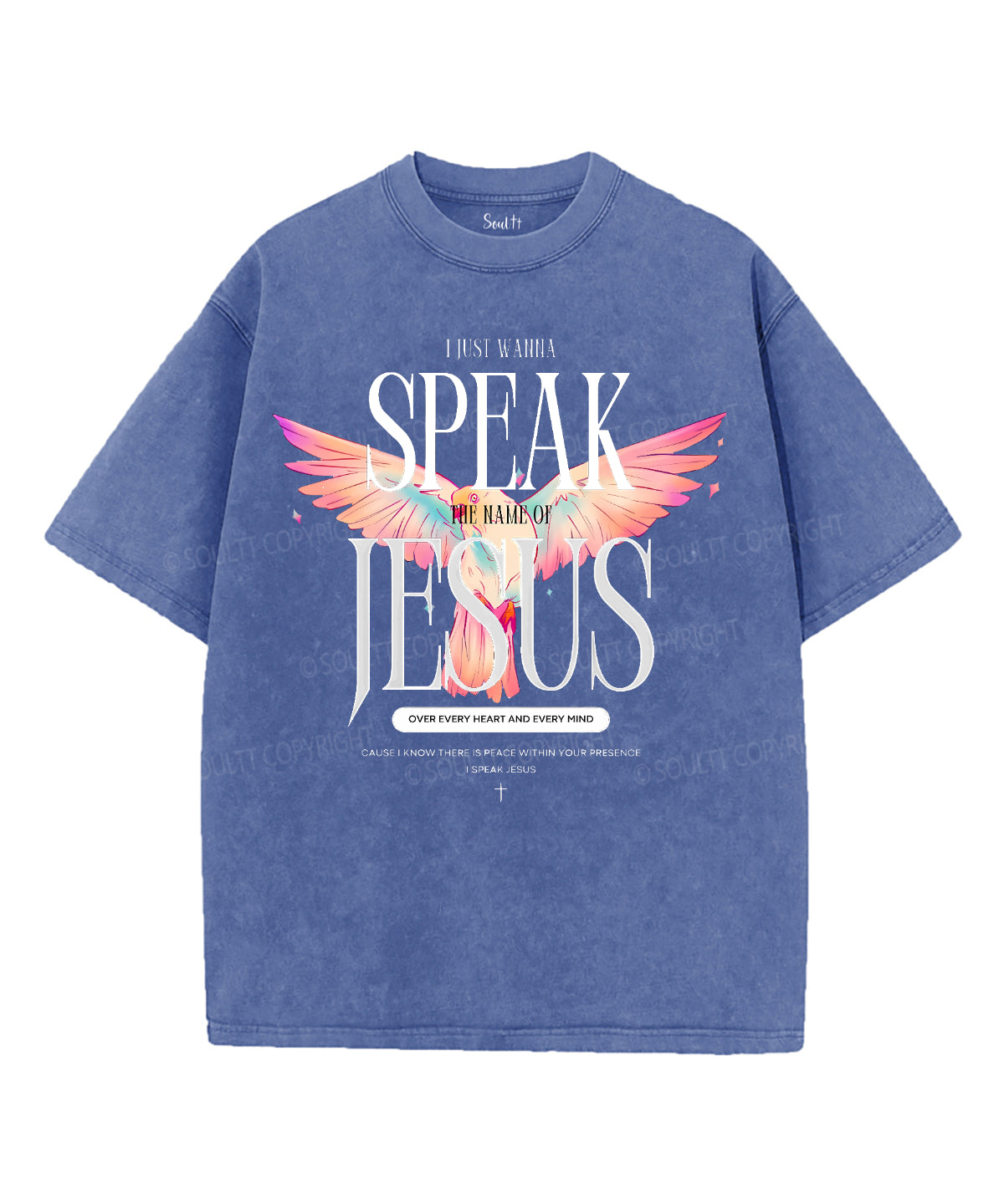 Speak The Name Of Jesus Unisex Washed Christian T-shirt Hoodie, Sweatshirt | CiraTrend.com (Image 3)