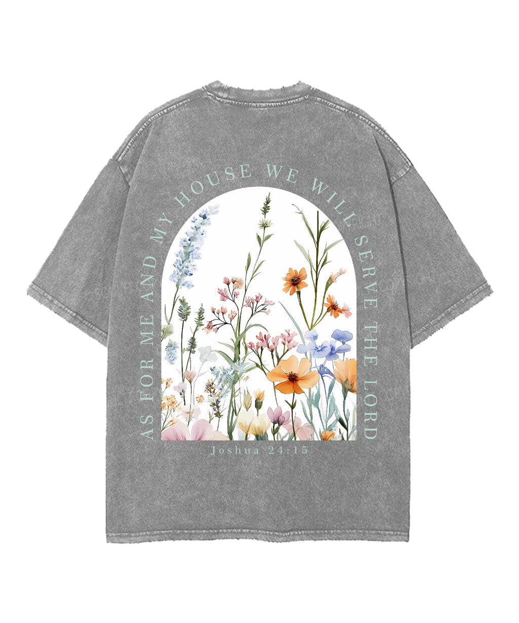 We Will Serve The Lord Double Sided Unisex Washed Christian T-shirt Hoodie, Sweatshirt | CiraTrend.com (Image 5)