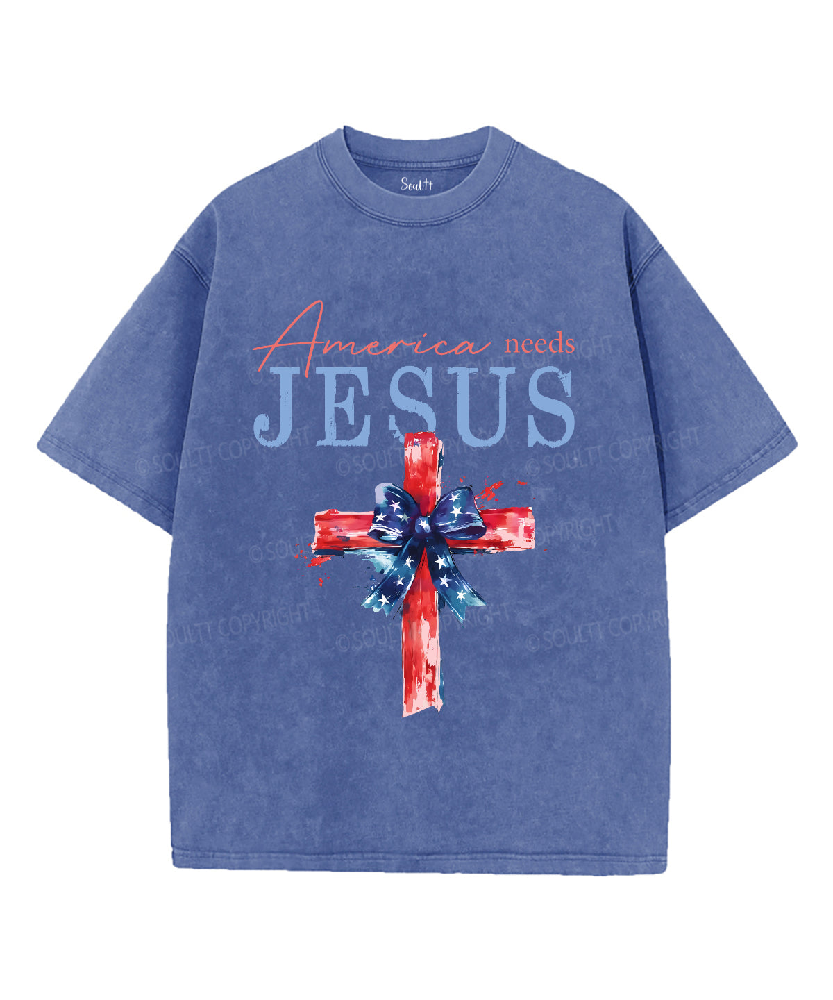 America Need Jesus Unisex Washed Christian T-shirt Hoodie, Sweatshirt | CiraTrend.com (Image 3)