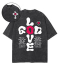 Love God Double Sided Unisex Washed Christian T-shirt Hoodie, Sweatshirt | CiraTrend.com (Image 1)