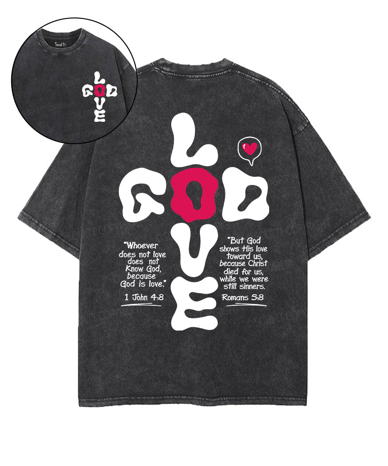 Love God Double Sided Unisex Washed Christian T-shirt Hoodie, Sweatshirt | CiraTrend.com (Image 1)