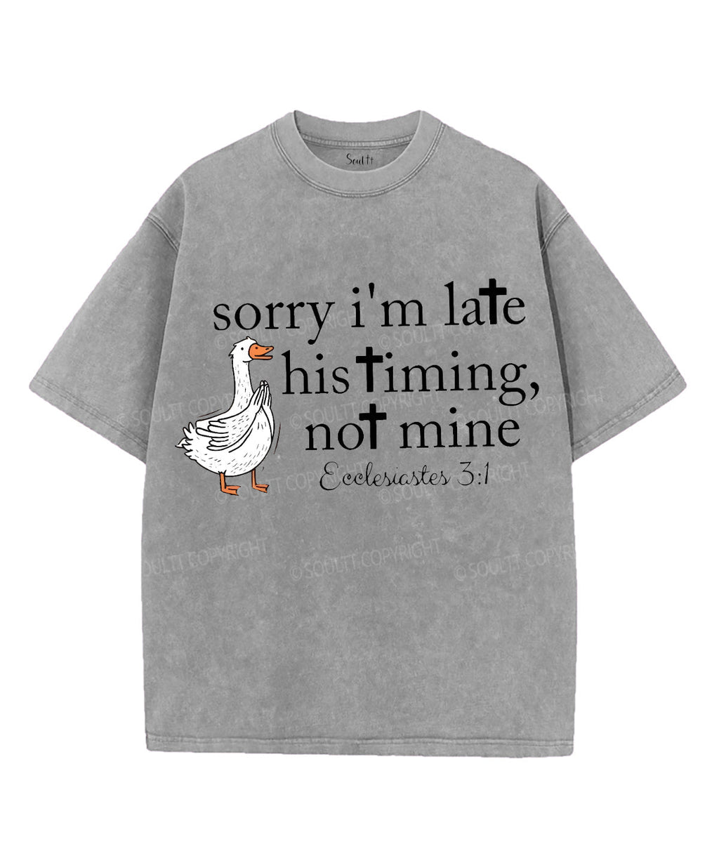 His Timing Not Mine Washed Christian T-Shirts, Hoodie, Sweatshirt