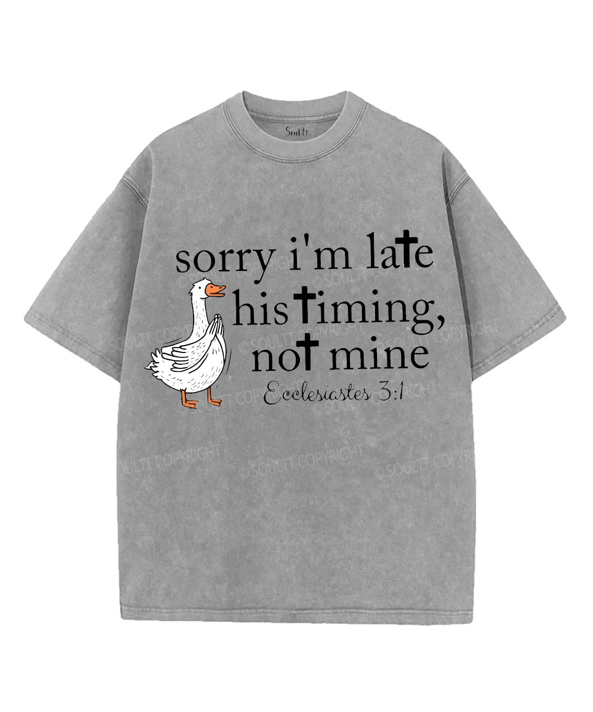 His Timing Not Mine Washed Christian T-Shirts, Hoodie, Sweatshirt
