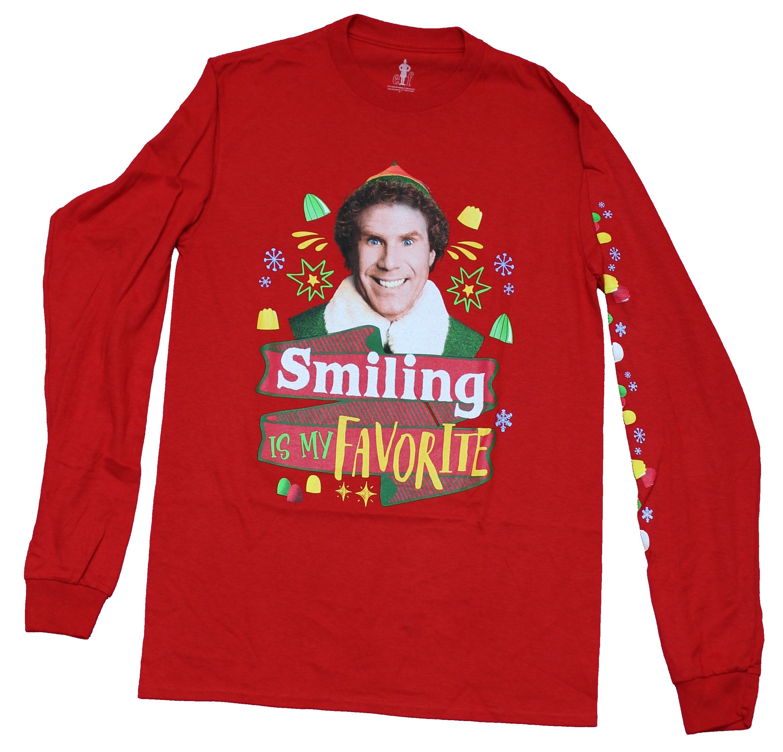 Elf the Movie Mens Long Sleeve T-Shirt - Smiling is My Favorite Hoodie, Sweatshirt | CiraTrend.com