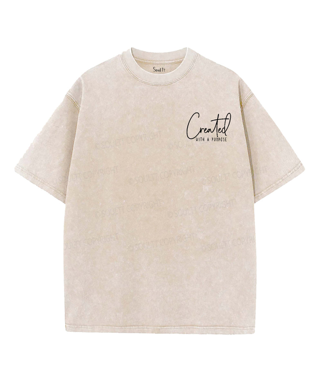 Created With A Purpose Double Sided Washed Christian T-shirt Hoodie, Sweatshirt | CiraTrend.com (Image 2)