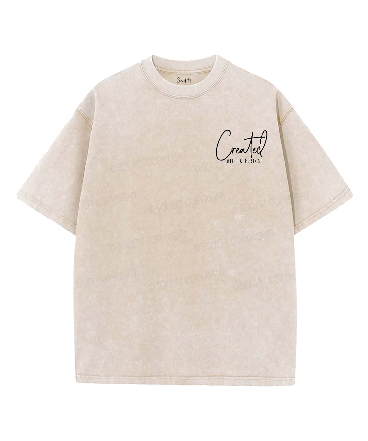 Created With A Purpose Double Sided Washed Christian T-shirt Hoodie, Sweatshirt | CiraTrend.com (Image 2)