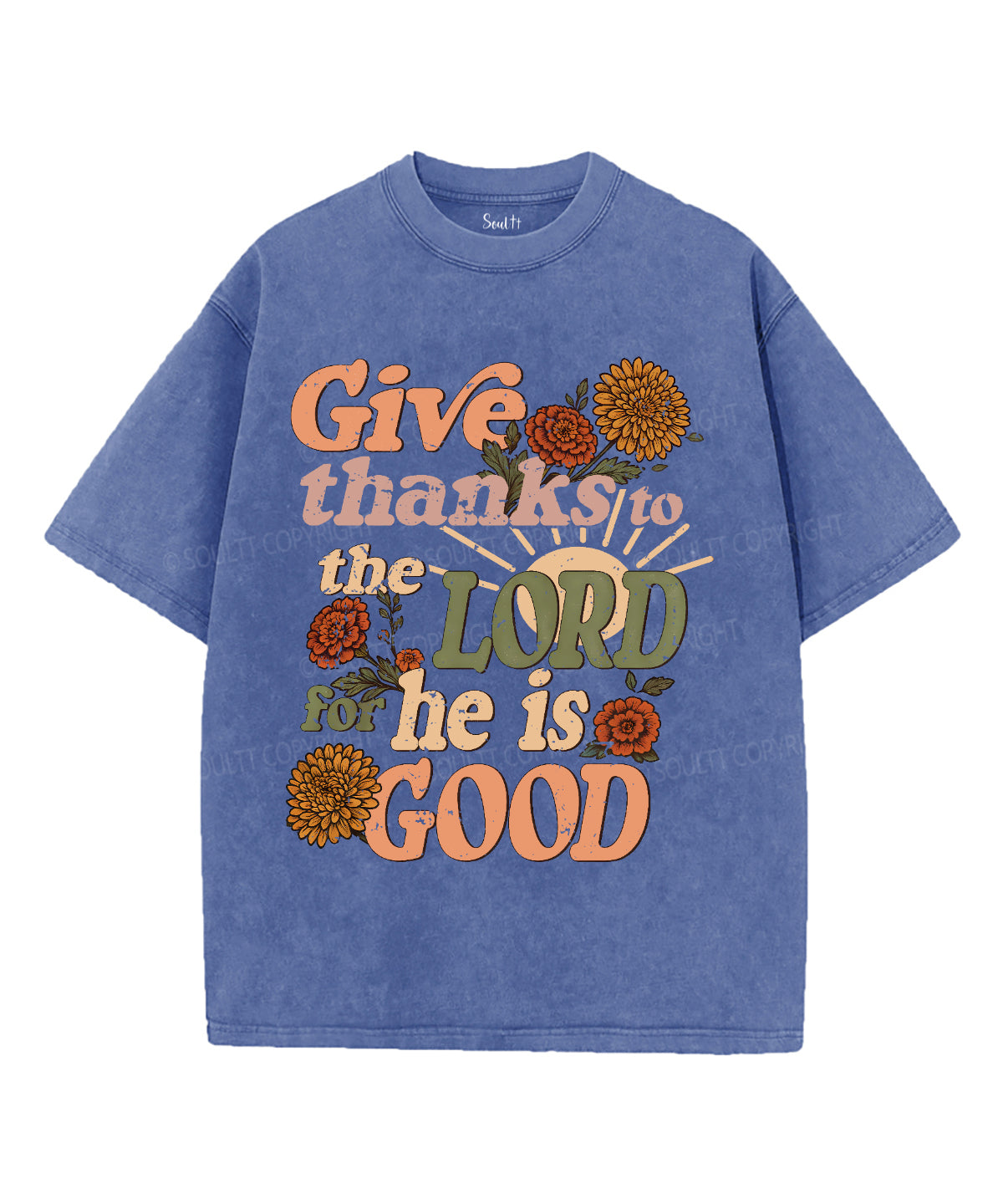 Give Thanks to the Lord Unisex Washed Christian T-shirt Hoodie, Sweatshirt | CiraTrend.com (Image 4)