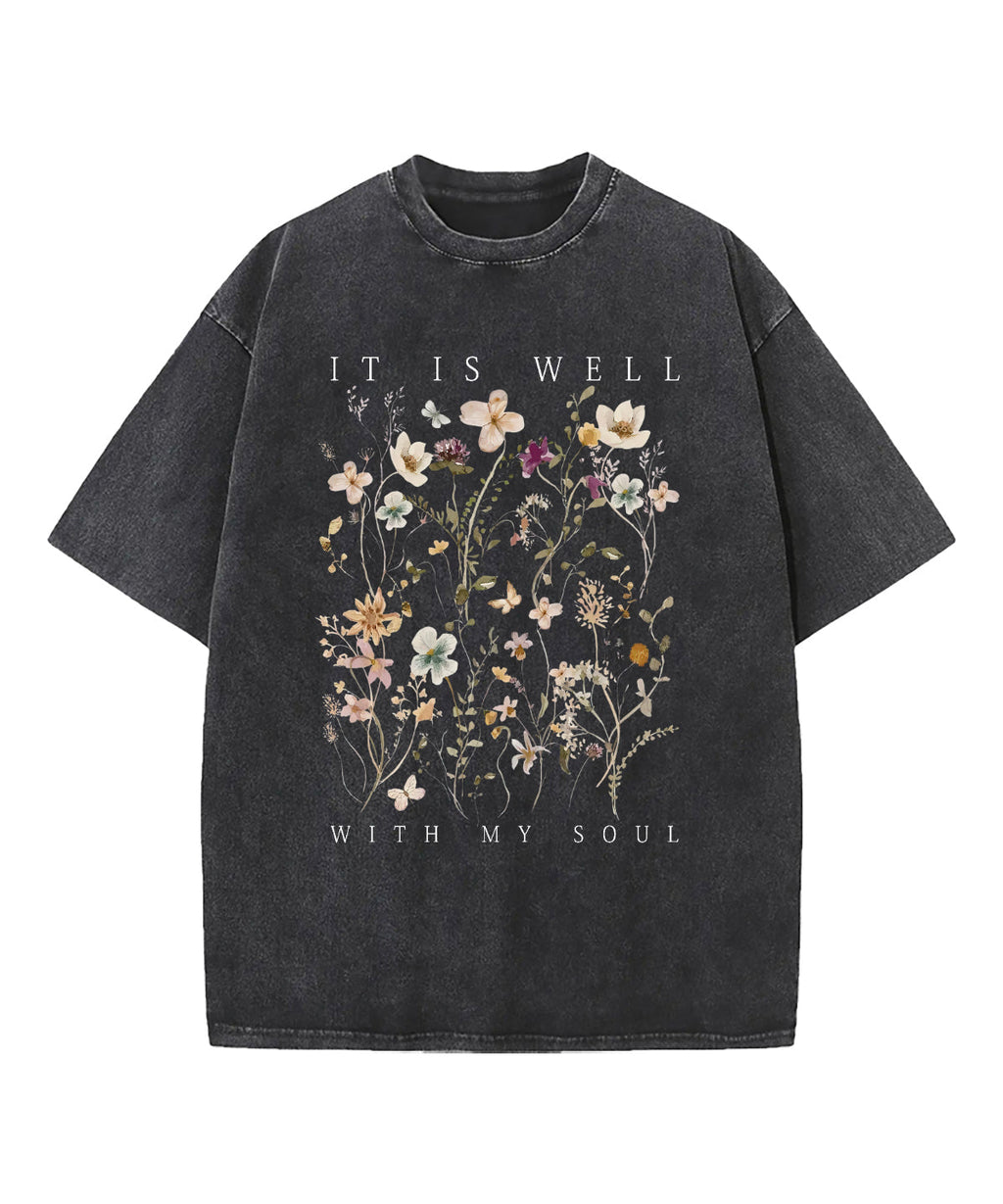 It Is Well With My Soul Washed Christian T-shirt Style002 Hoodie, Sweatshirt | CiraTrend.com (Image 1)