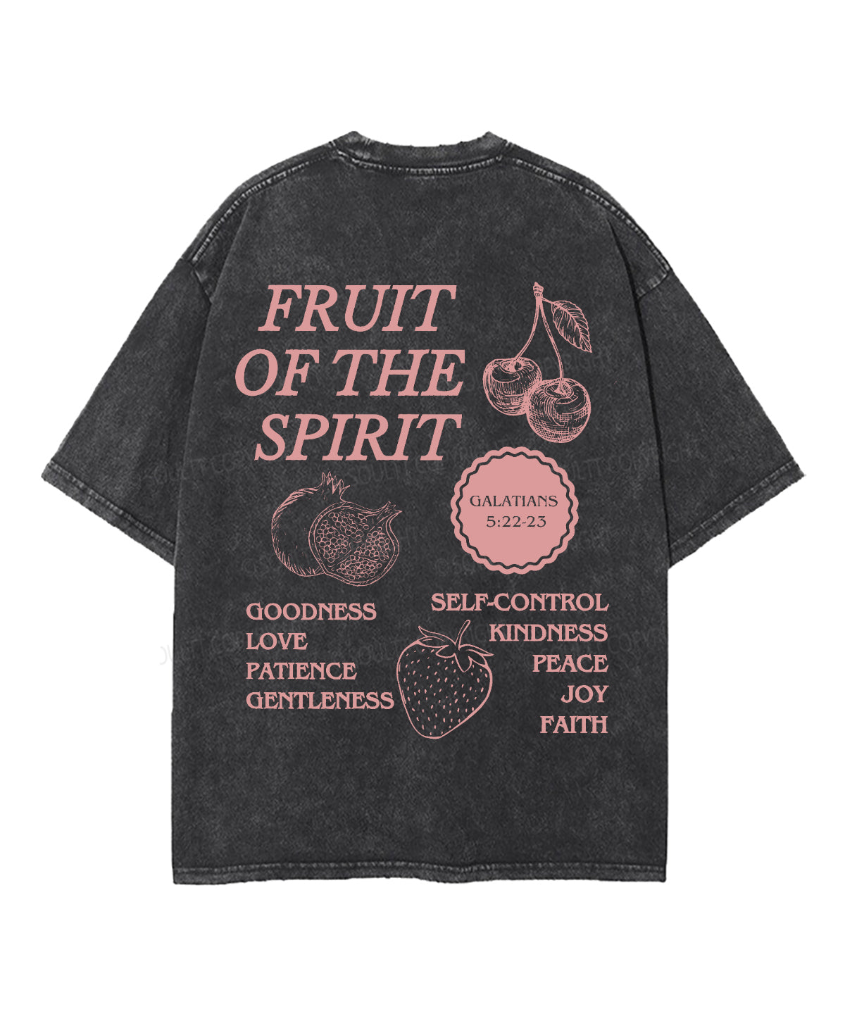 Fruit Of The Spirit Double Sided Unisex Washed Christian T-shirt Style007 Hoodie, Sweatshirt | CiraTrend.com (Image 3)