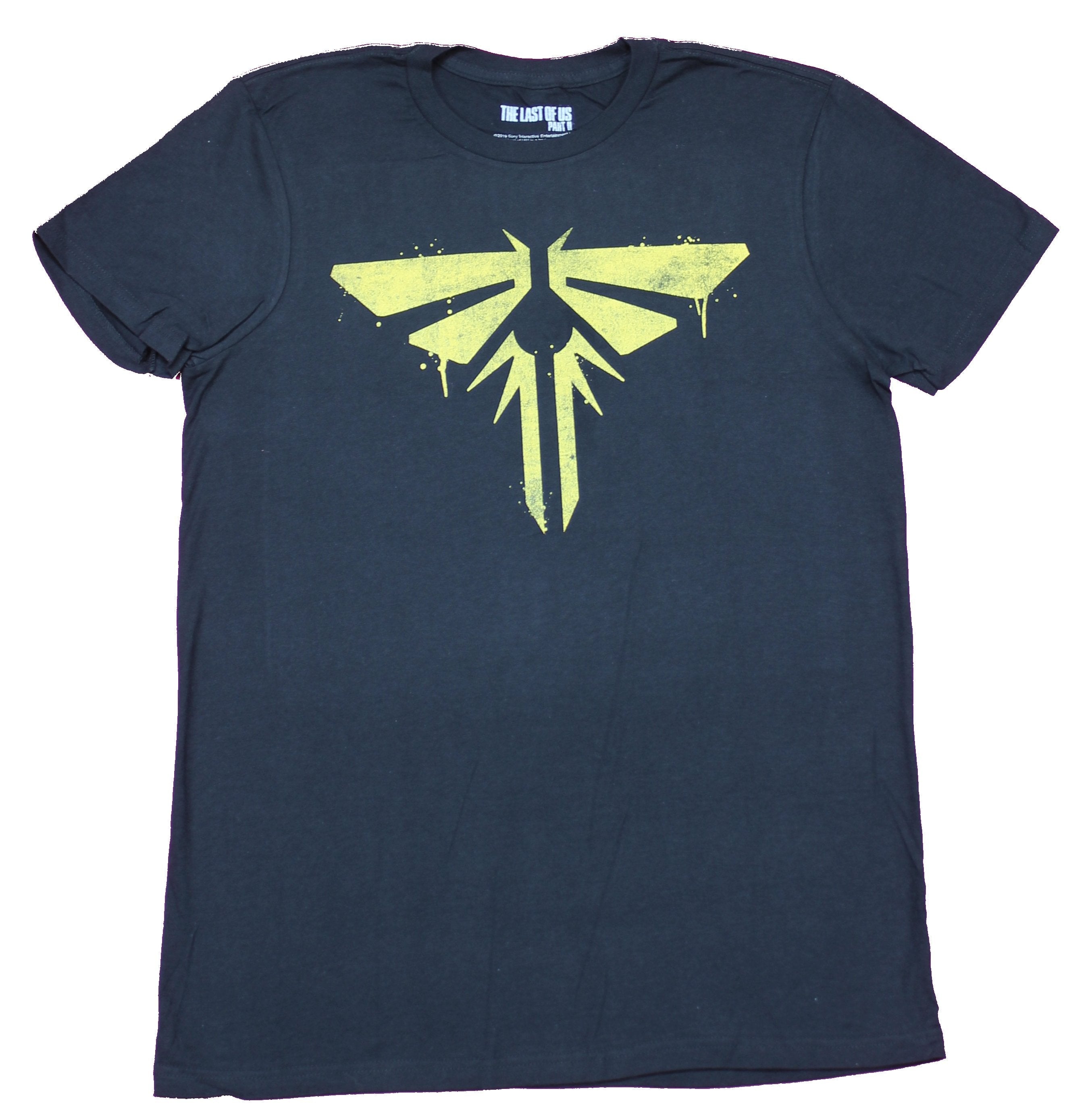 The Last of Us  Mens T-Shirt - Yellow Sprayed Moth Logo Image Hoodie, Sweatshirt | CiraTrend.com (Image 1)