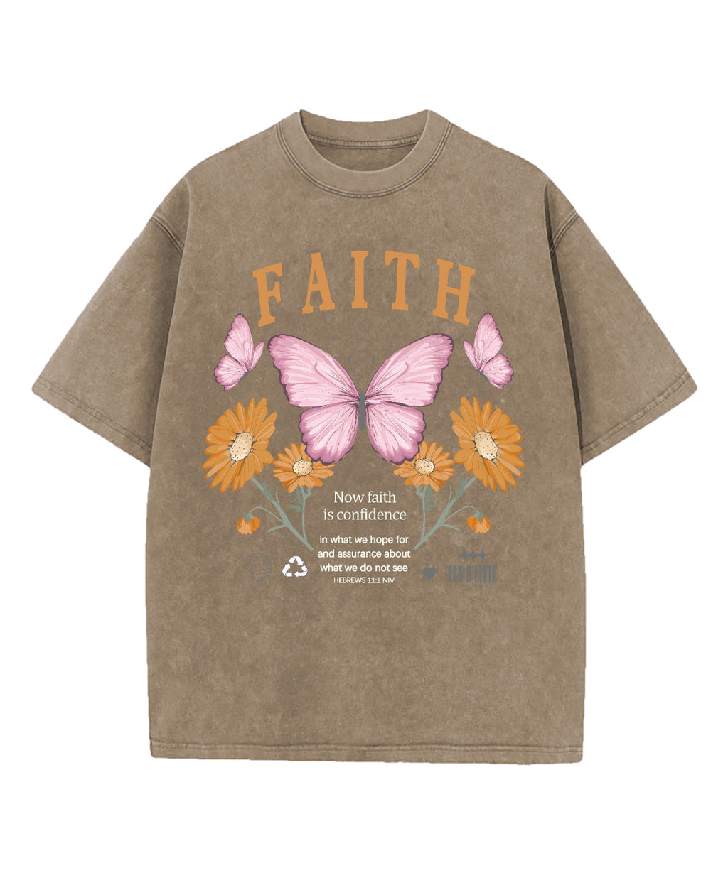 Now Faith Is Confidence Washed Christian T-shirt Hoodie, Sweatshirt | CiraTrend.com (Image 5)