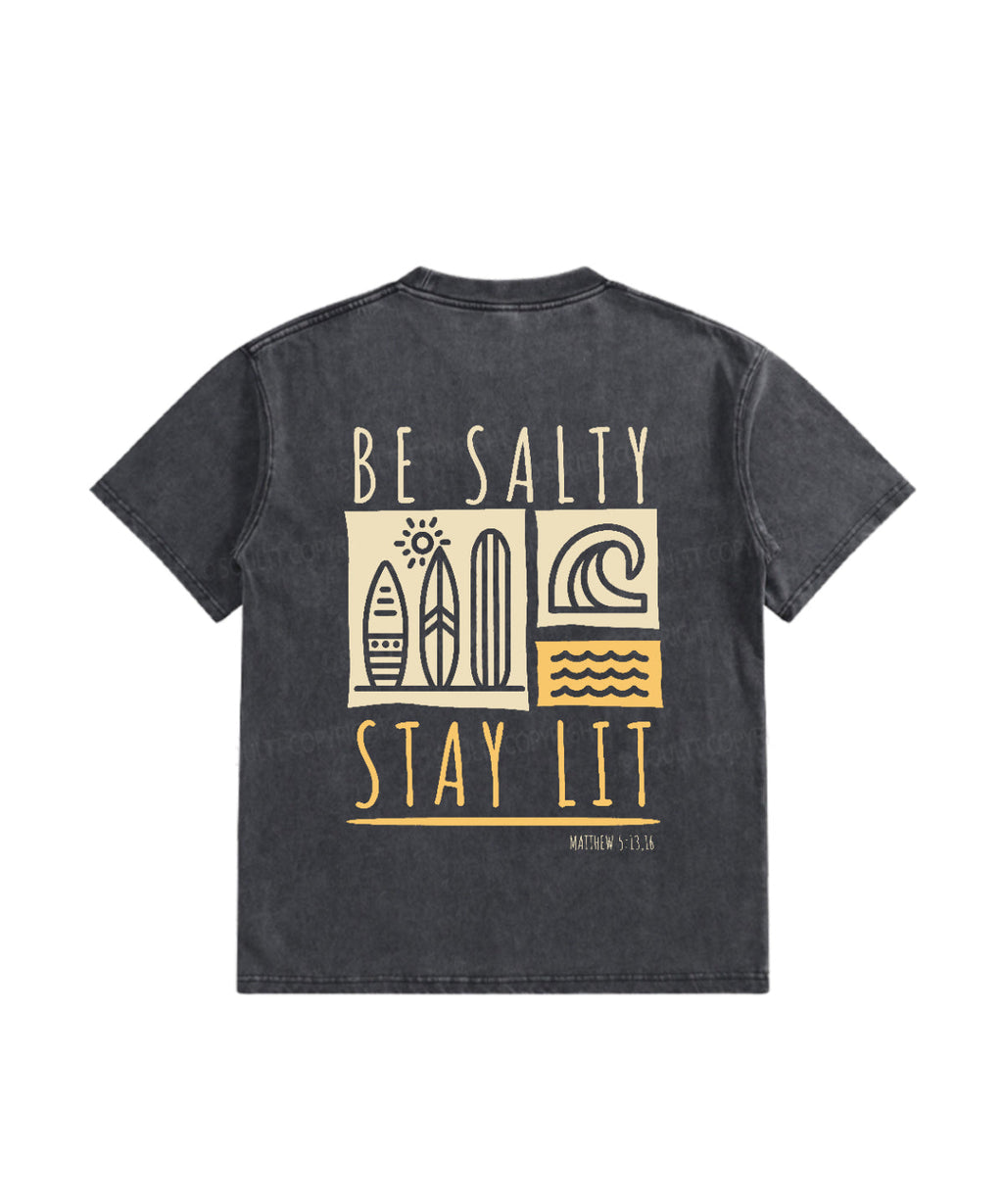 Kids Be Salty Stay Lit Double Sided Washed Christian T-shirt Hoodie, Sweatshirt | CiraTrend.com (Image 3)