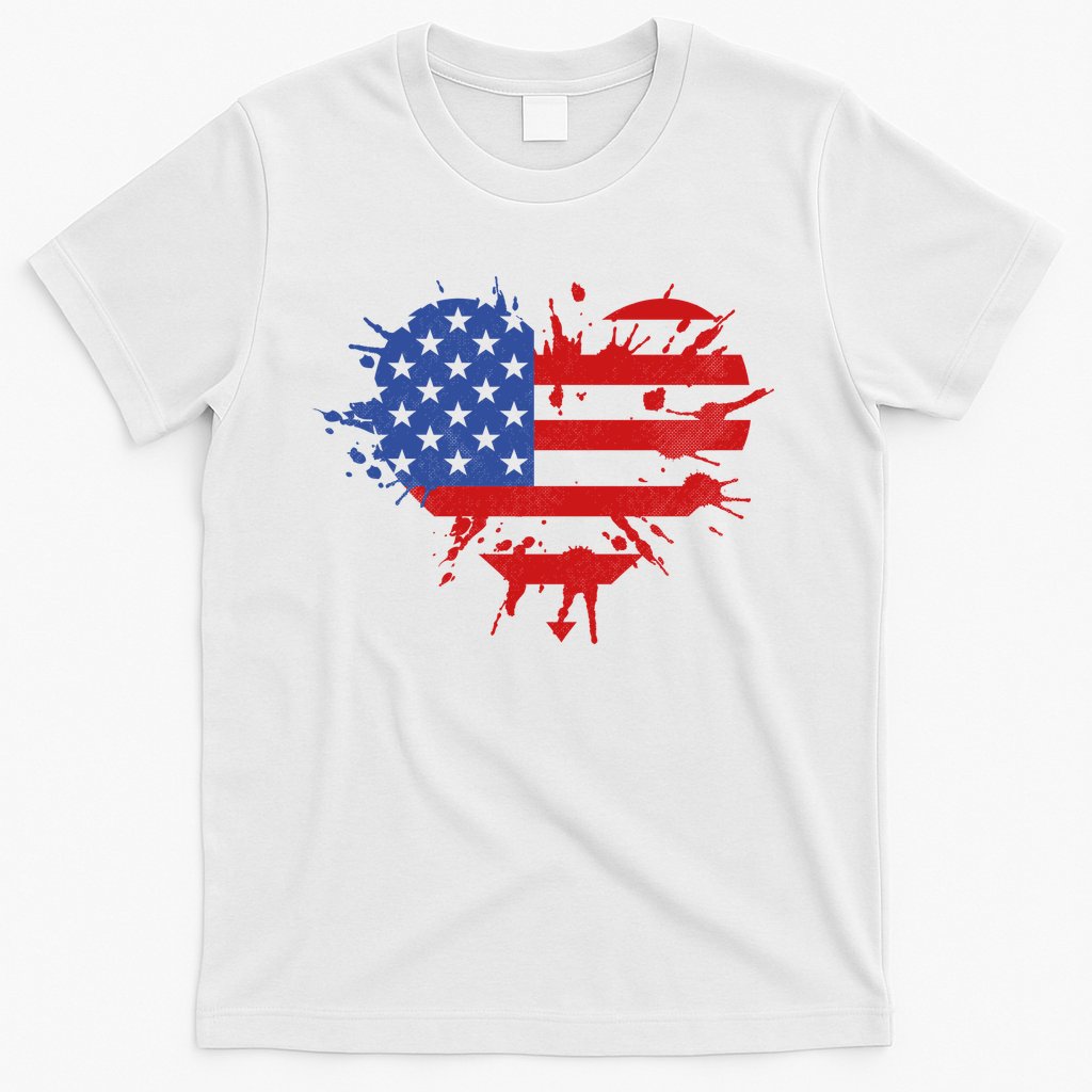 4th Of July American Flag Patriotic I Heart The USA T-Shirt