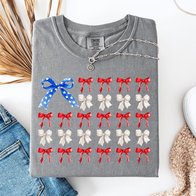 4th Of July Bows Graphic Tee Hoodie, Sweatshirt | CiraTrend.com